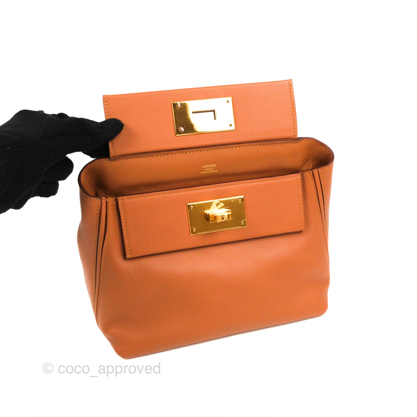 Hermès 24/24 21 Mini Gold Evercolor Gold Hardware