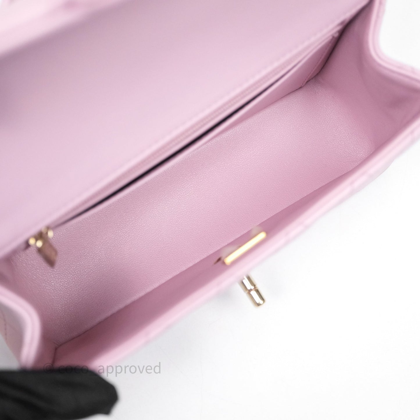 Chanel Top Handle Mini Rectangular Flap Lilac Pink Lambskin Gold Hardware