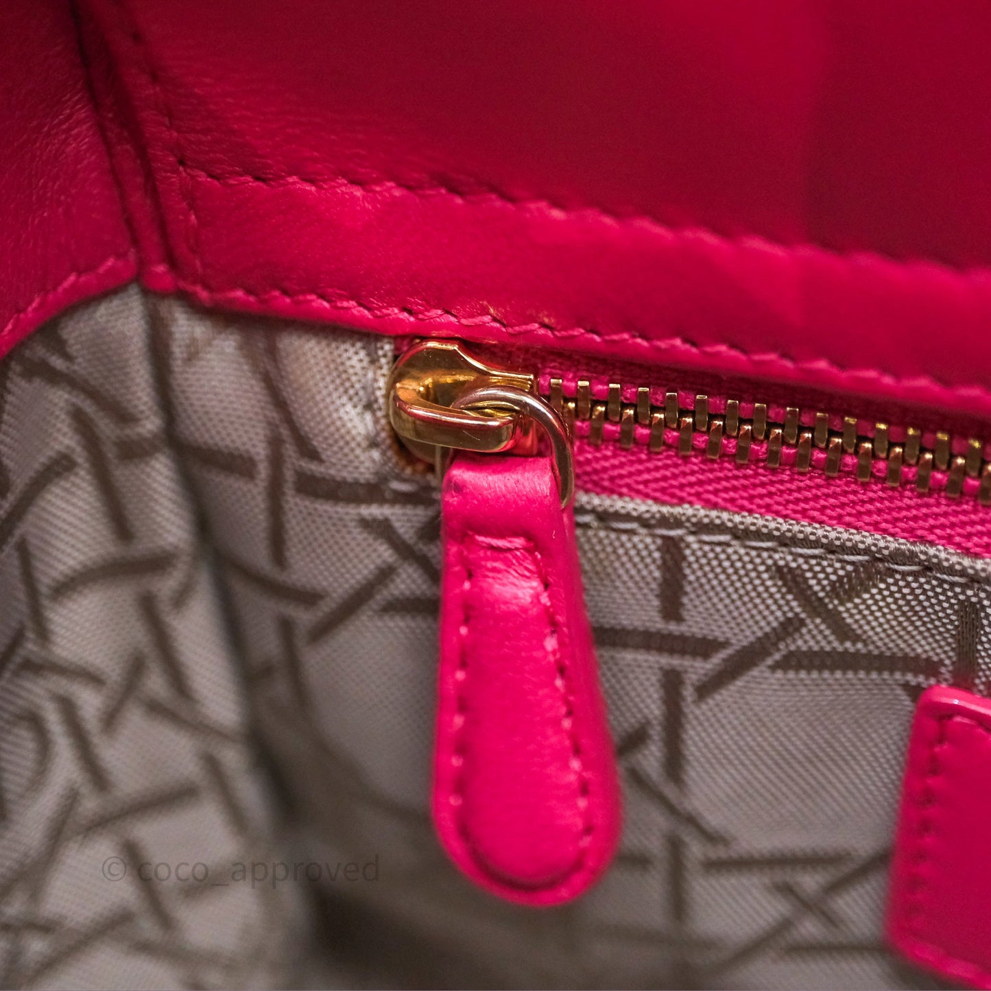 Christian Dior Mini Lady Dior Hot Pink Patent Gold Hardware