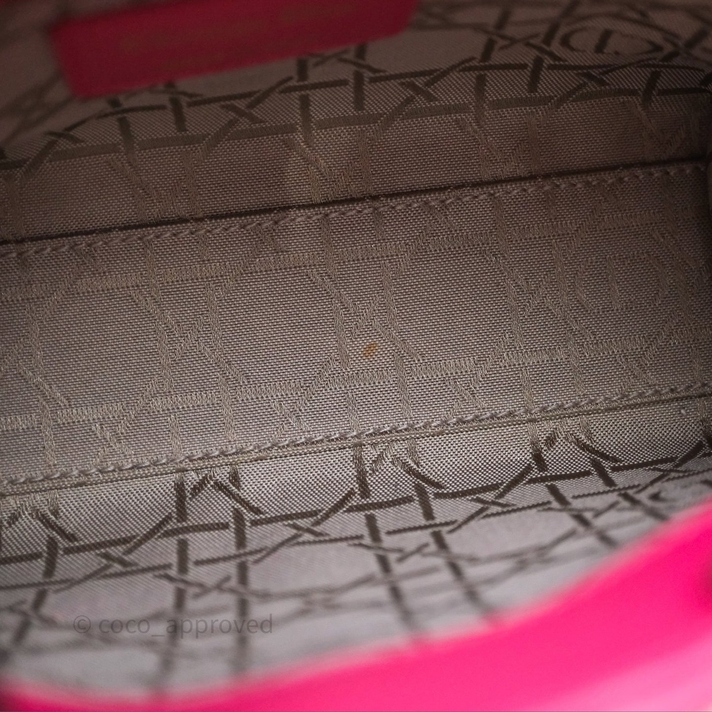 Christian Dior Mini Lady Dior Hot Pink Patent Gold Hardware