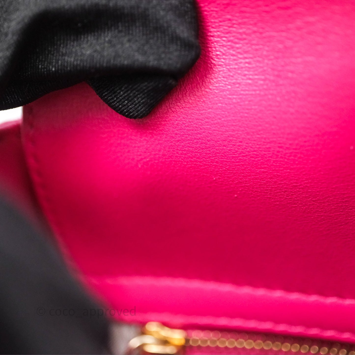 Christian Dior Mini Lady Dior Hot Pink Patent Gold Hardware