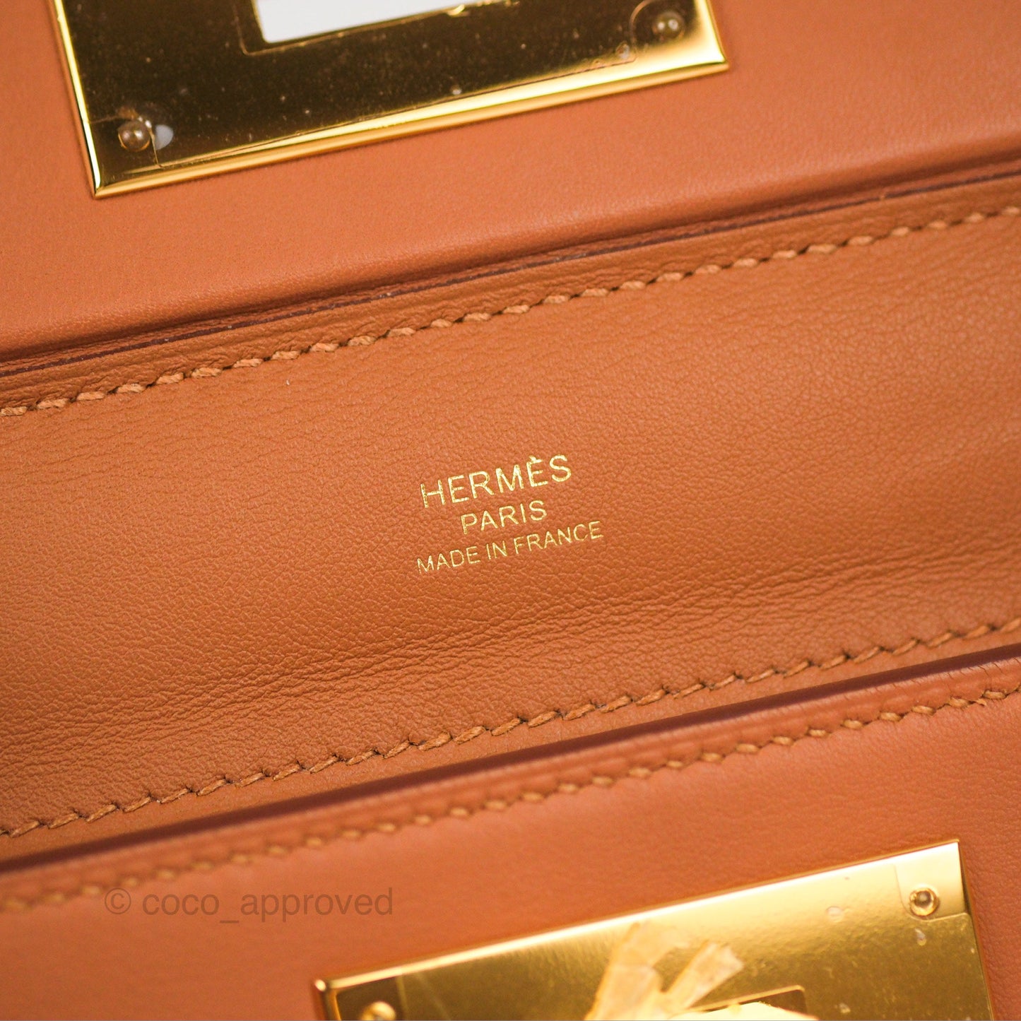 Hermès 24/24 21 Mini Gold Evercolor Gold Hardware