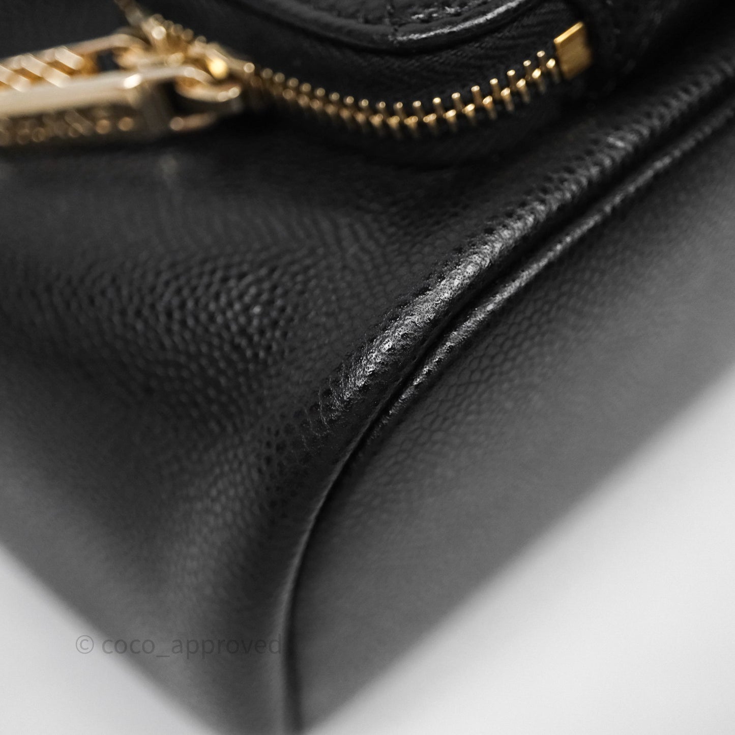 Chanel Caviar Quilted CC Pocket Bucket Bag Black Gold Hardware