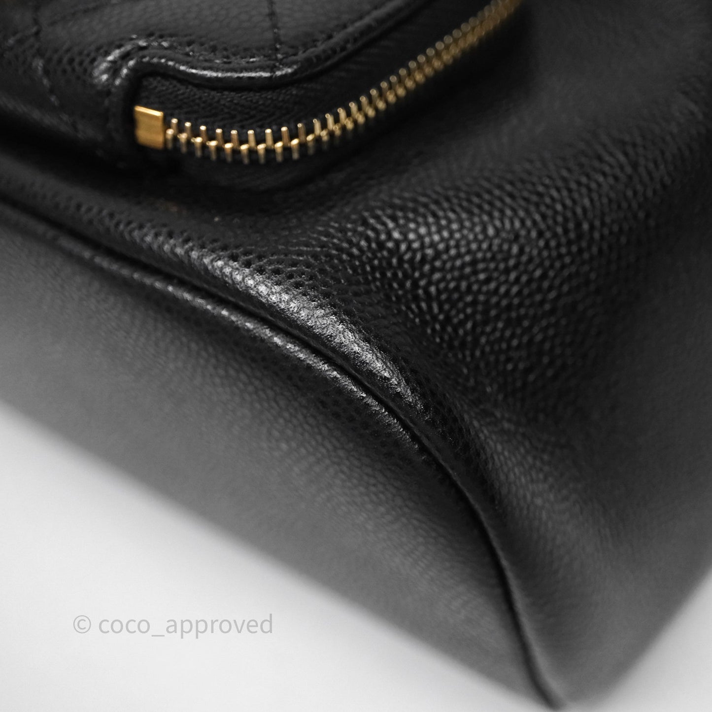 Chanel Caviar Quilted CC Pocket Bucket Bag Black Gold Hardware