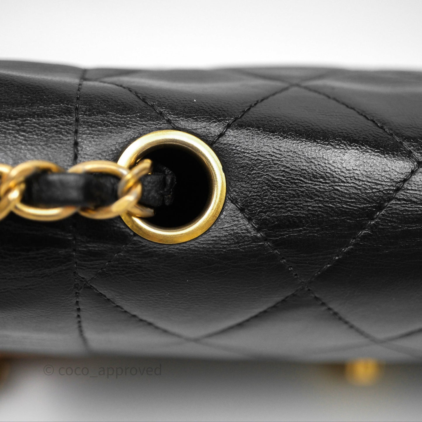 Chanel Vintage Small Diana Bag Quilted Black Lambskin 24K Gold Hardware