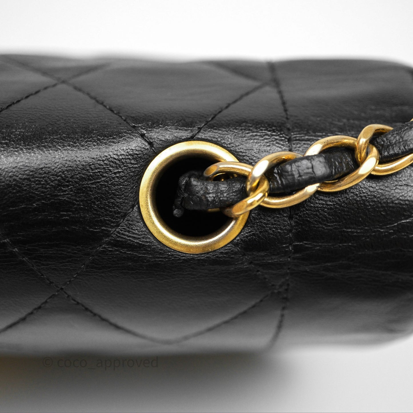 Chanel Vintage Small Diana Bag Quilted Black Lambskin 24K Gold Hardware