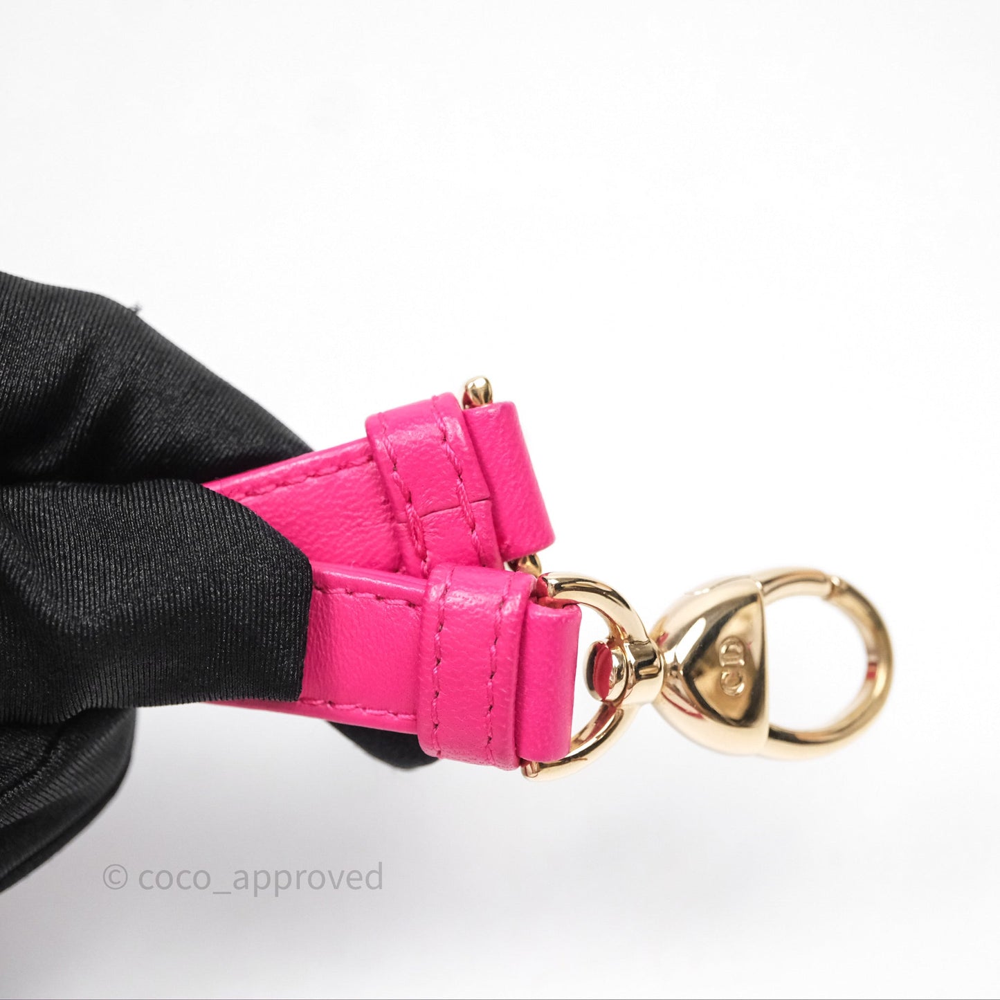 Christian Dior Mini Lady Dior Hot Pink Patent Gold Hardware