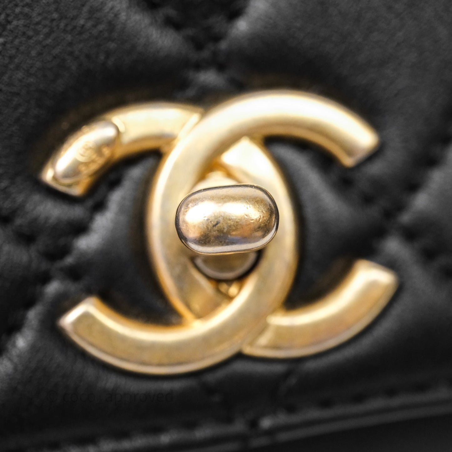 Chanel Pearl Chain Bag Black Calfskin Aged Gold Hardware