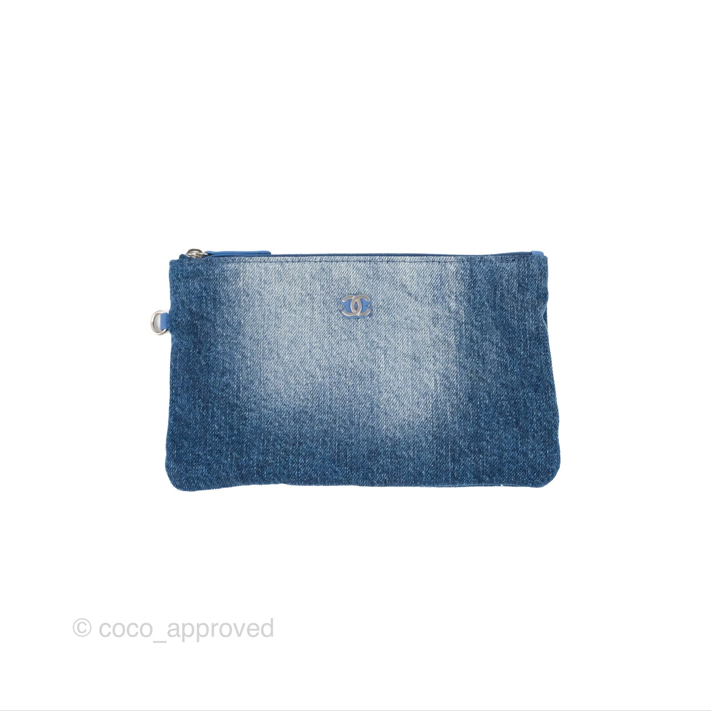 Chanel 22 Medium Washed Denim Aged Silver Hardware 23S