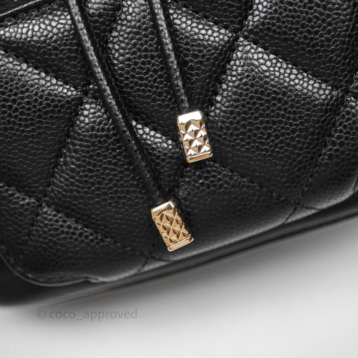 Chanel Caviar Quilted CC Pocket Bucket Bag Black Gold Hardware