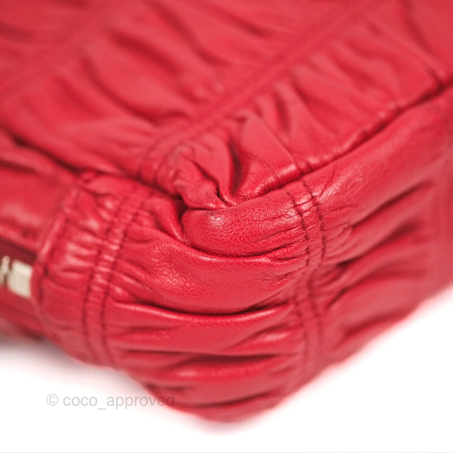 Prada Gaufre Mini Crossbody Bag Red