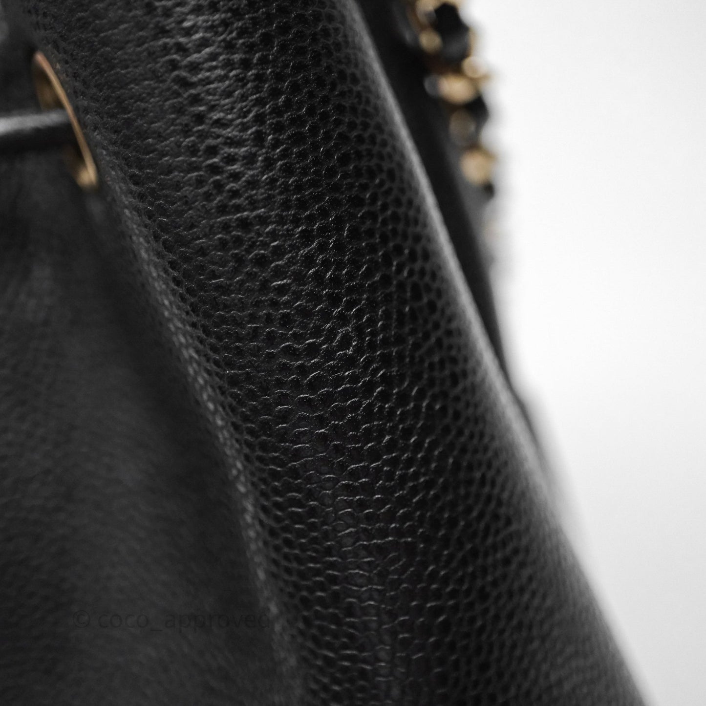 Chanel Caviar Quilted CC Pocket Bucket Bag Black Gold Hardware