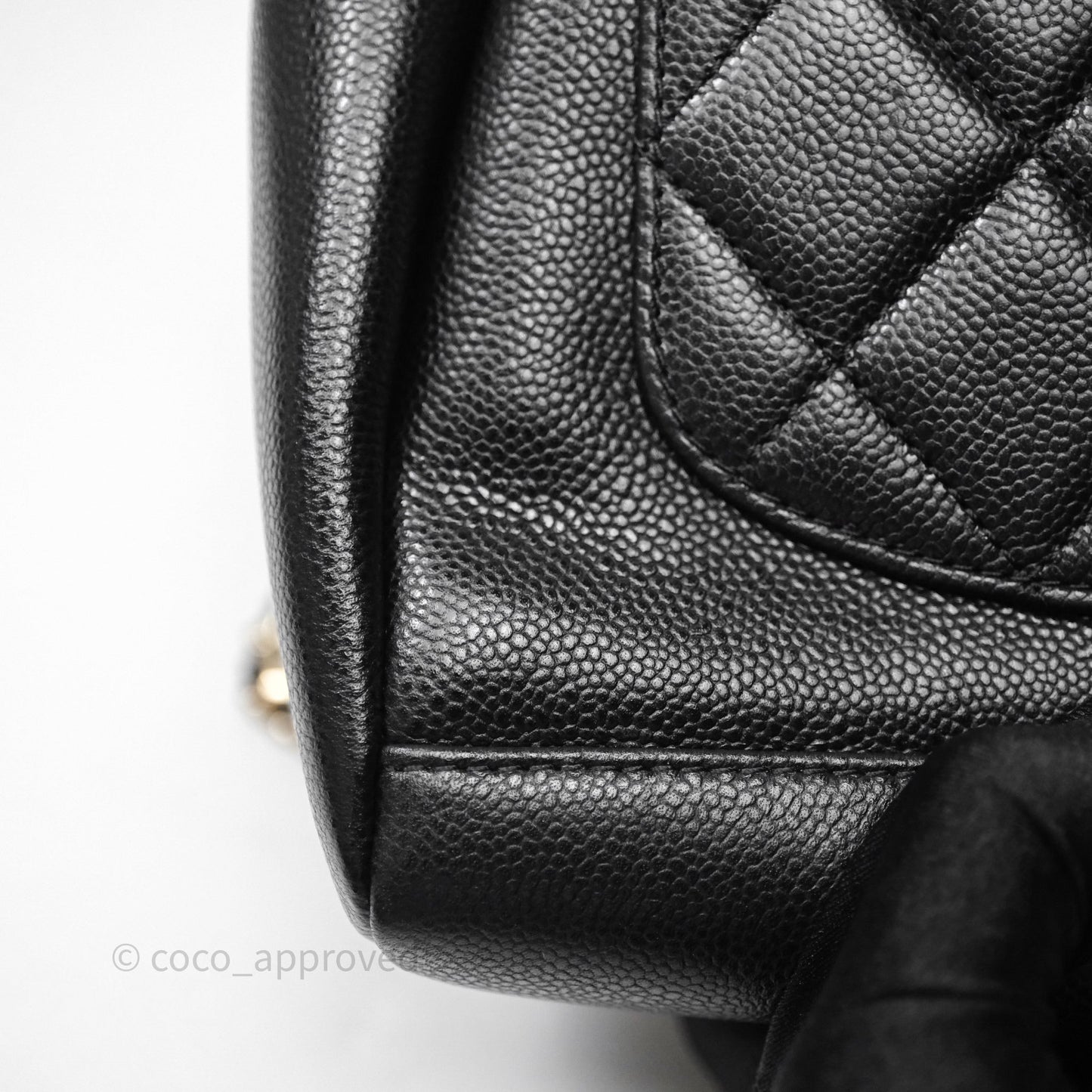 Chanel Caviar Quilted CC Pocket Bucket Bag Black Gold Hardware