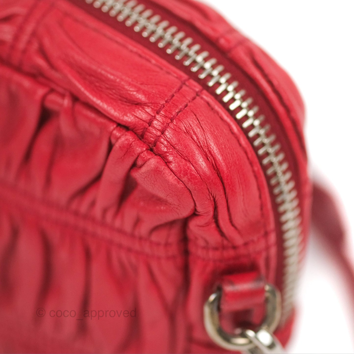 Prada Gaufre Mini Crossbody Bag Red