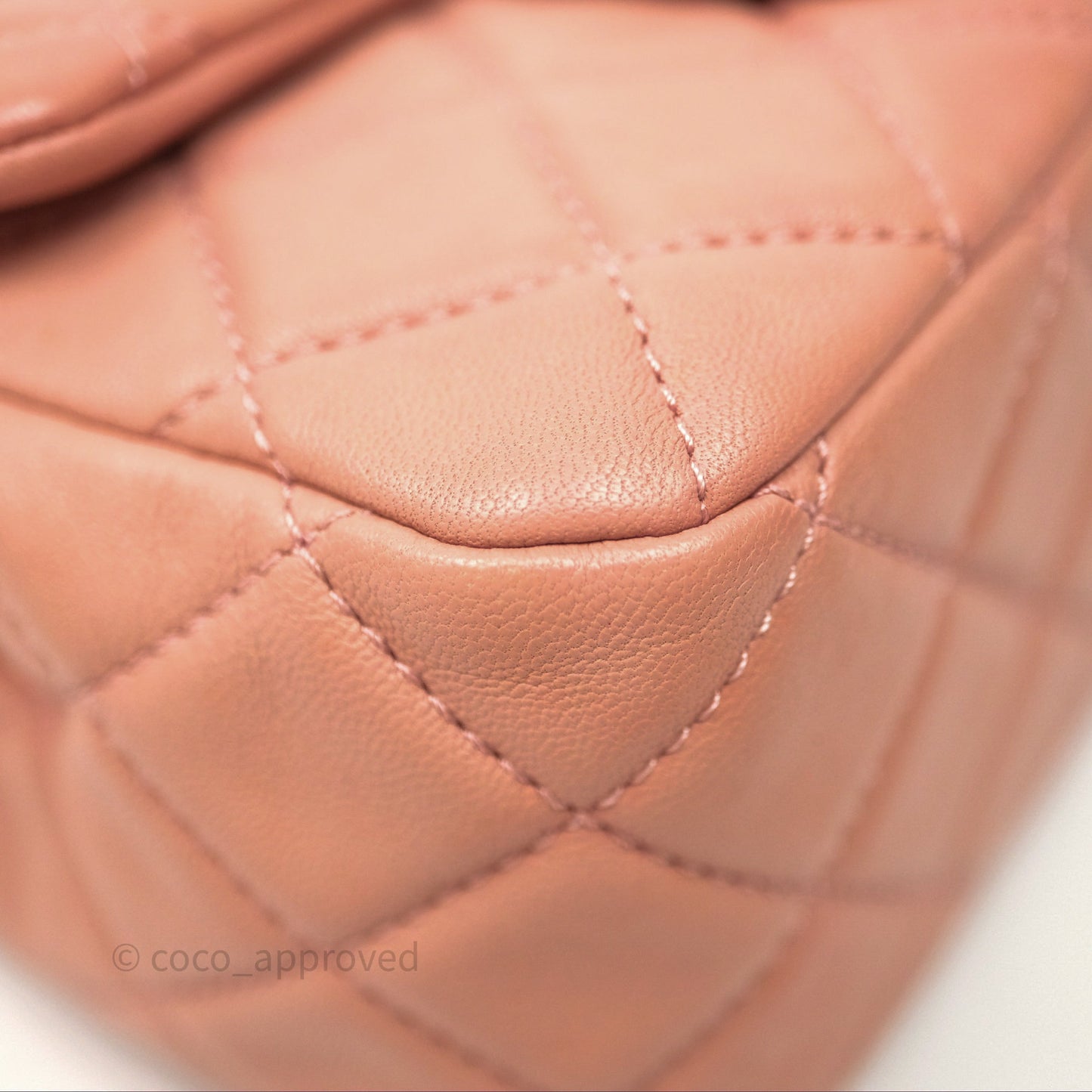 Chanel Pearl Crush Mini Square Quilted Pink Lambskin Aged Gold Hardware
