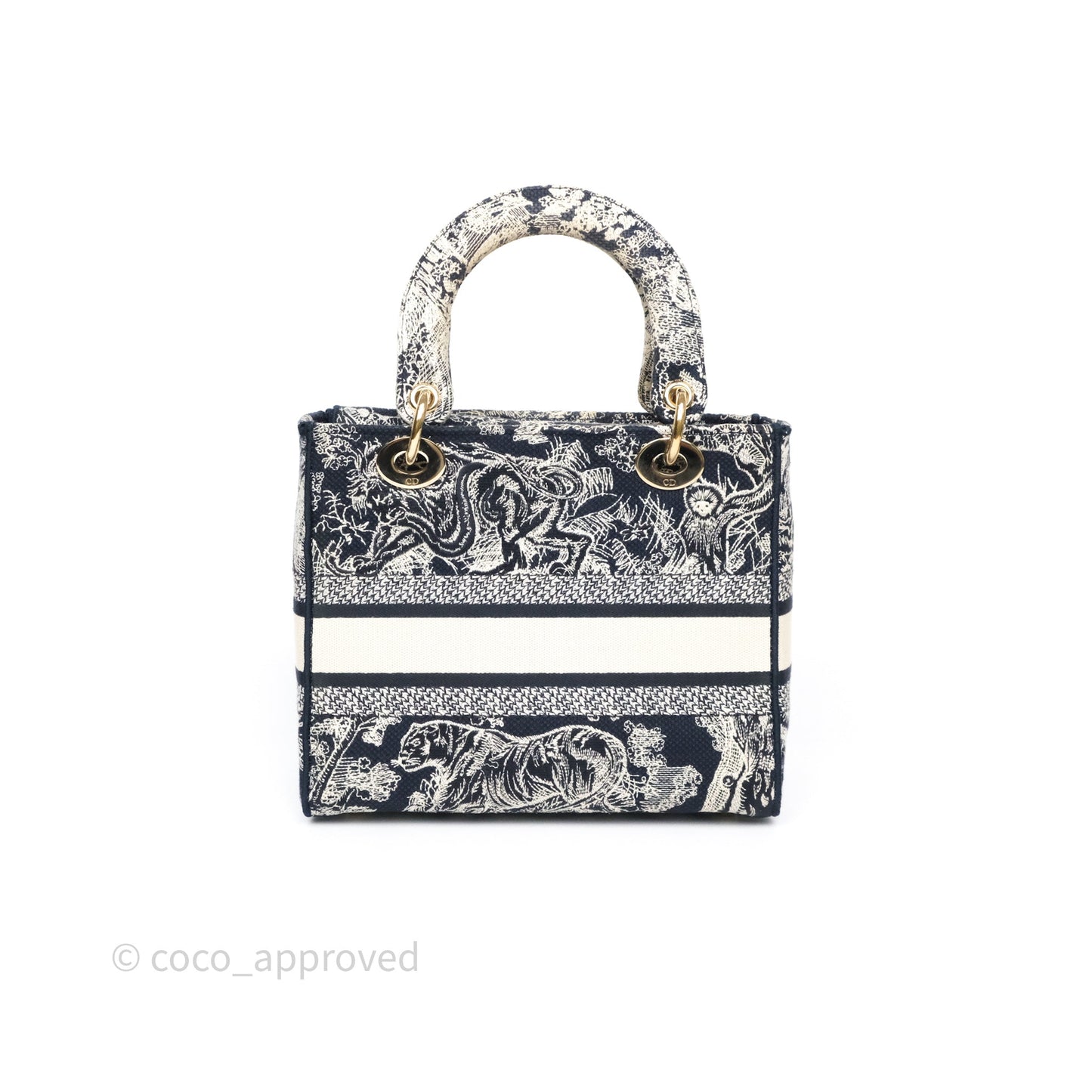 Christian Dior Medium Lady D-Lite Bag Blue Toile de Jouy Reverse Embroidery