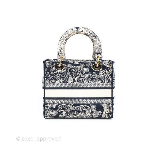 Christian Dior Medium Lady D-Lite Bag Blue Toile de Jouy Reverse Embroidery