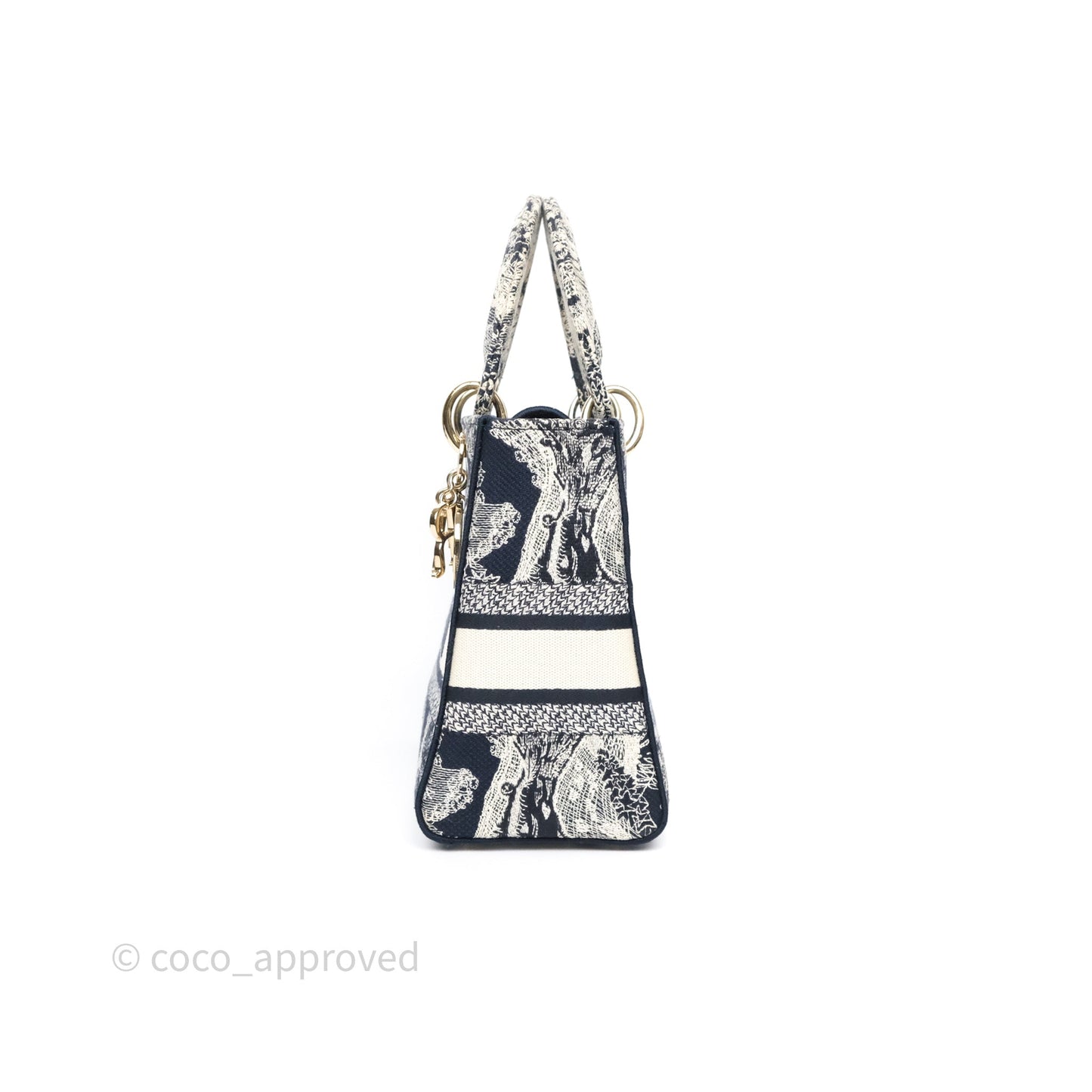 Christian Dior Medium Lady D-Lite Bag Blue Toile de Jouy Reverse Embroidery