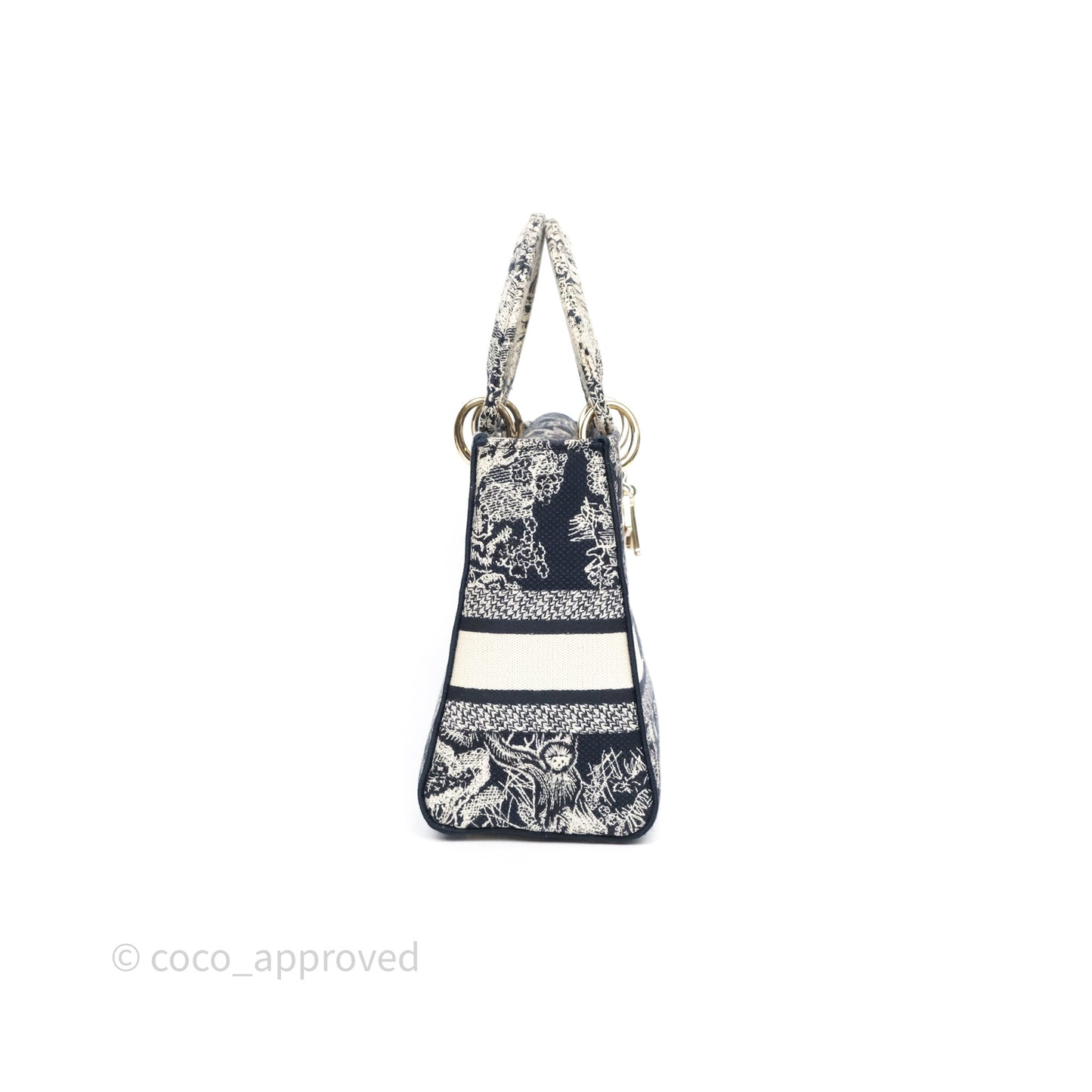 Christian Dior Medium Lady D-Lite Bag Blue Toile de Jouy Reverse Embroidery