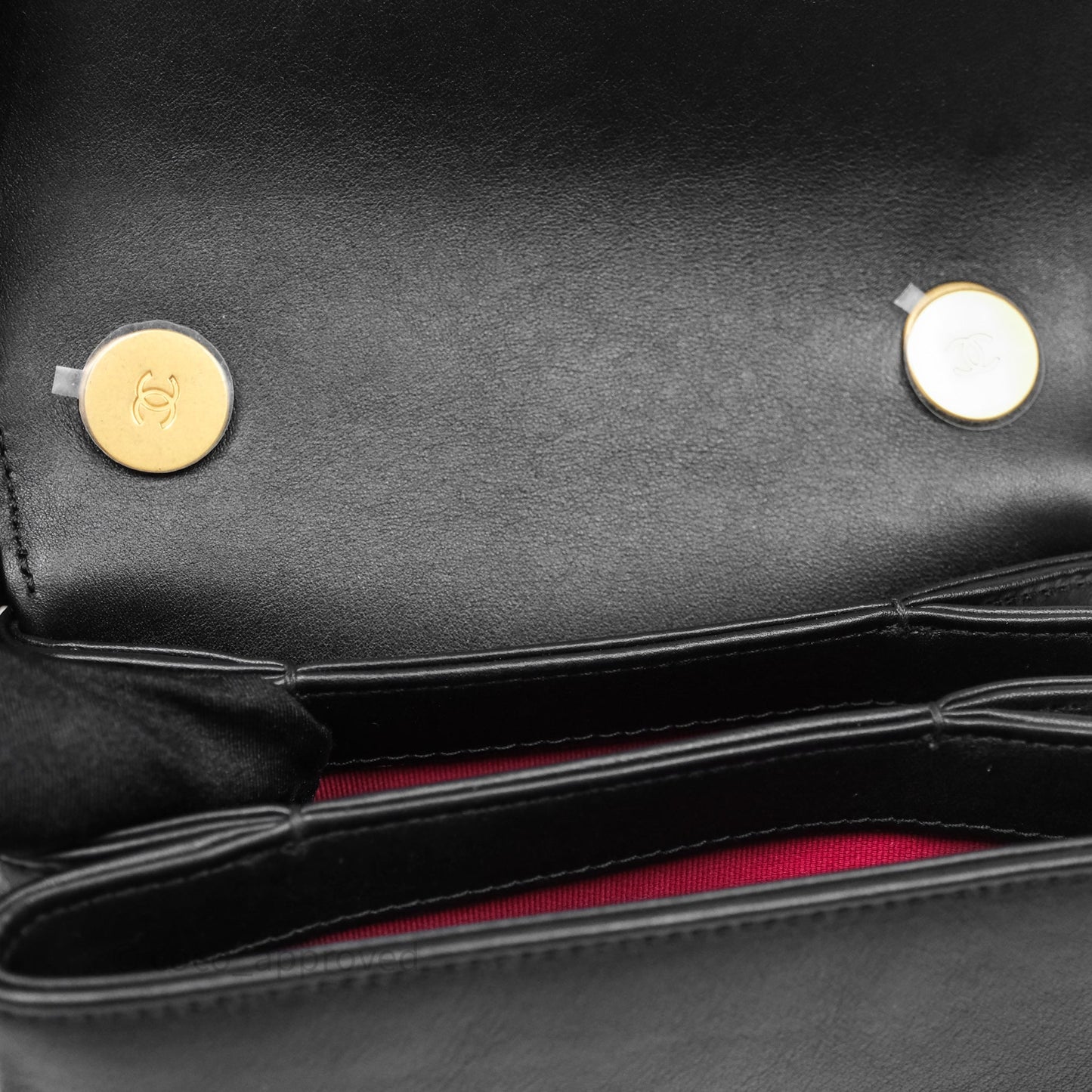 Chanel Pearl Chain Bag Black Calfskin Aged Gold Hardware