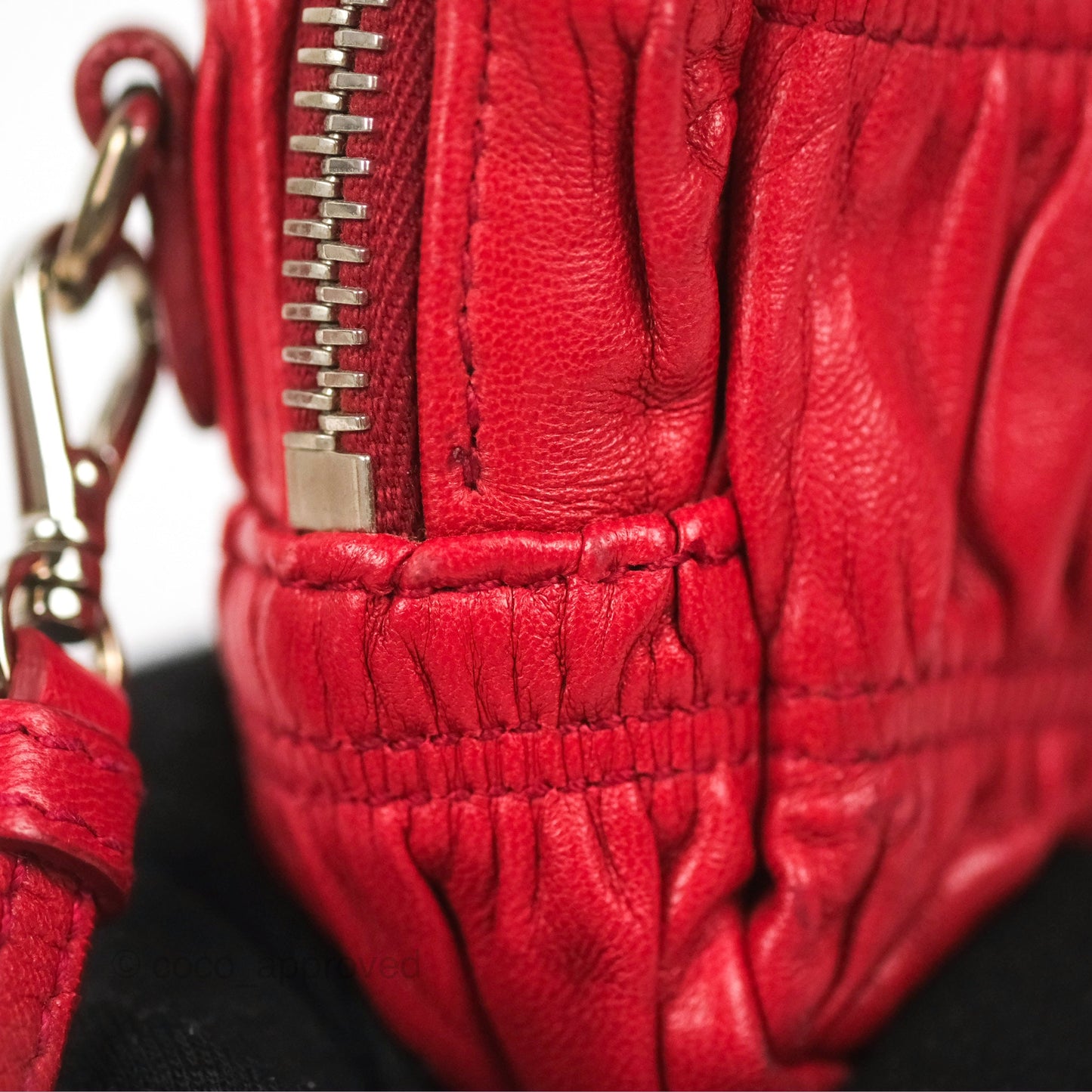 Prada Gaufre Mini Crossbody Bag Red