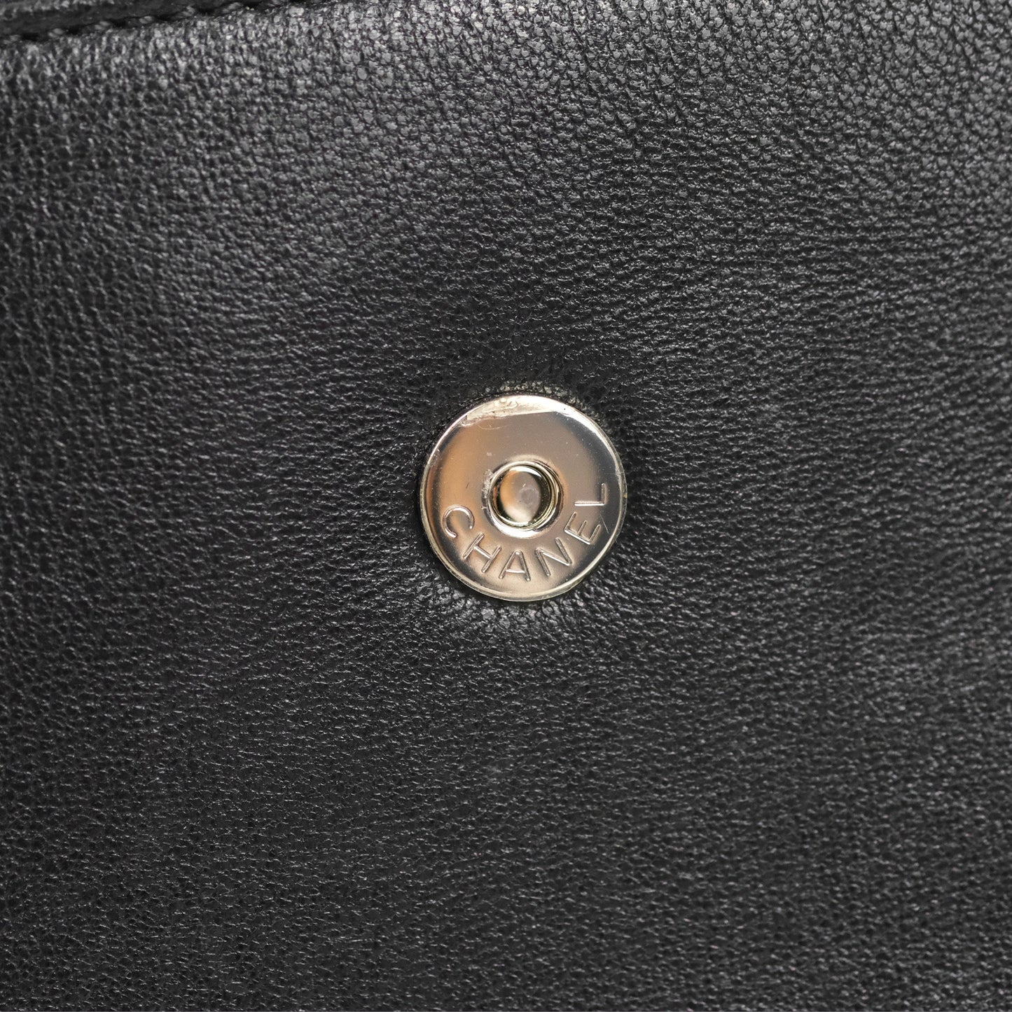 Chanel Mademoiselle Vintage Flap Bag Black Sheepskin Silver Hardware