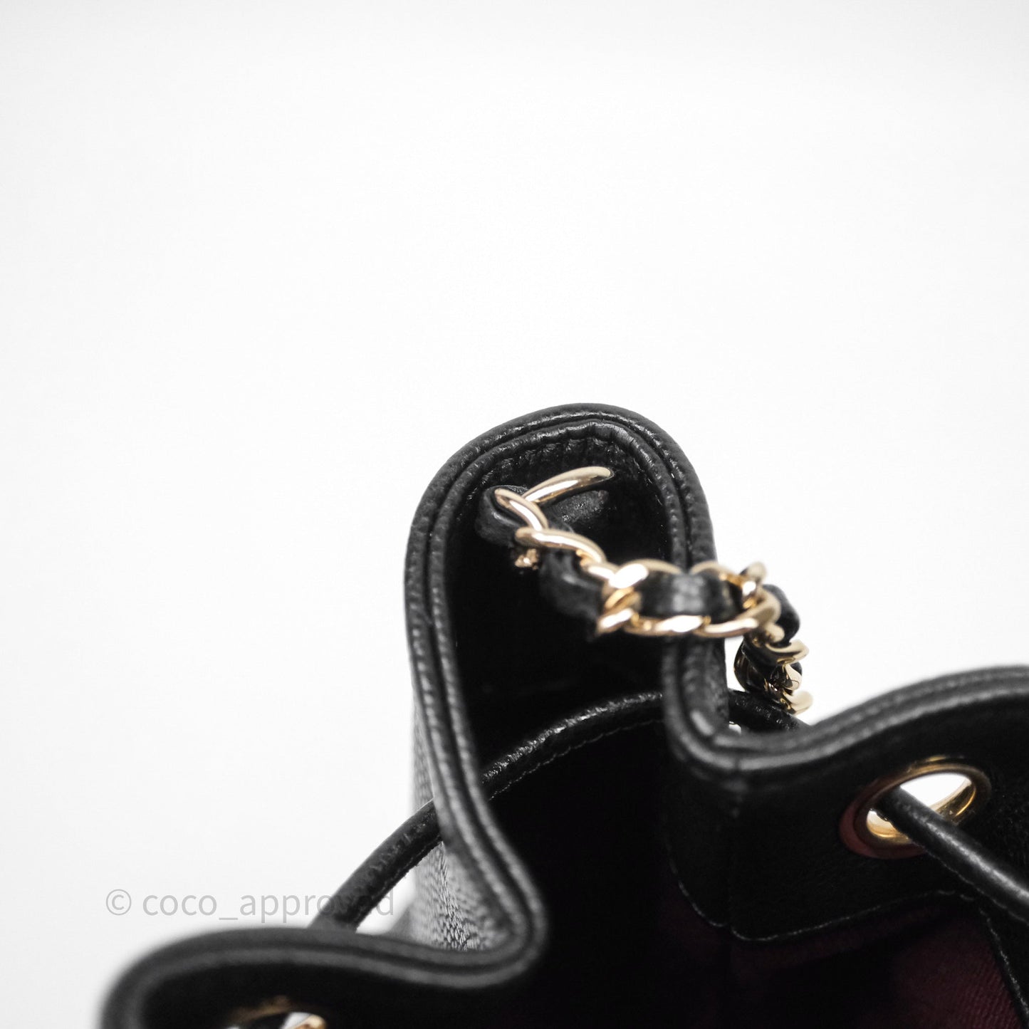 Chanel Caviar Quilted CC Pocket Bucket Bag Black Gold Hardware