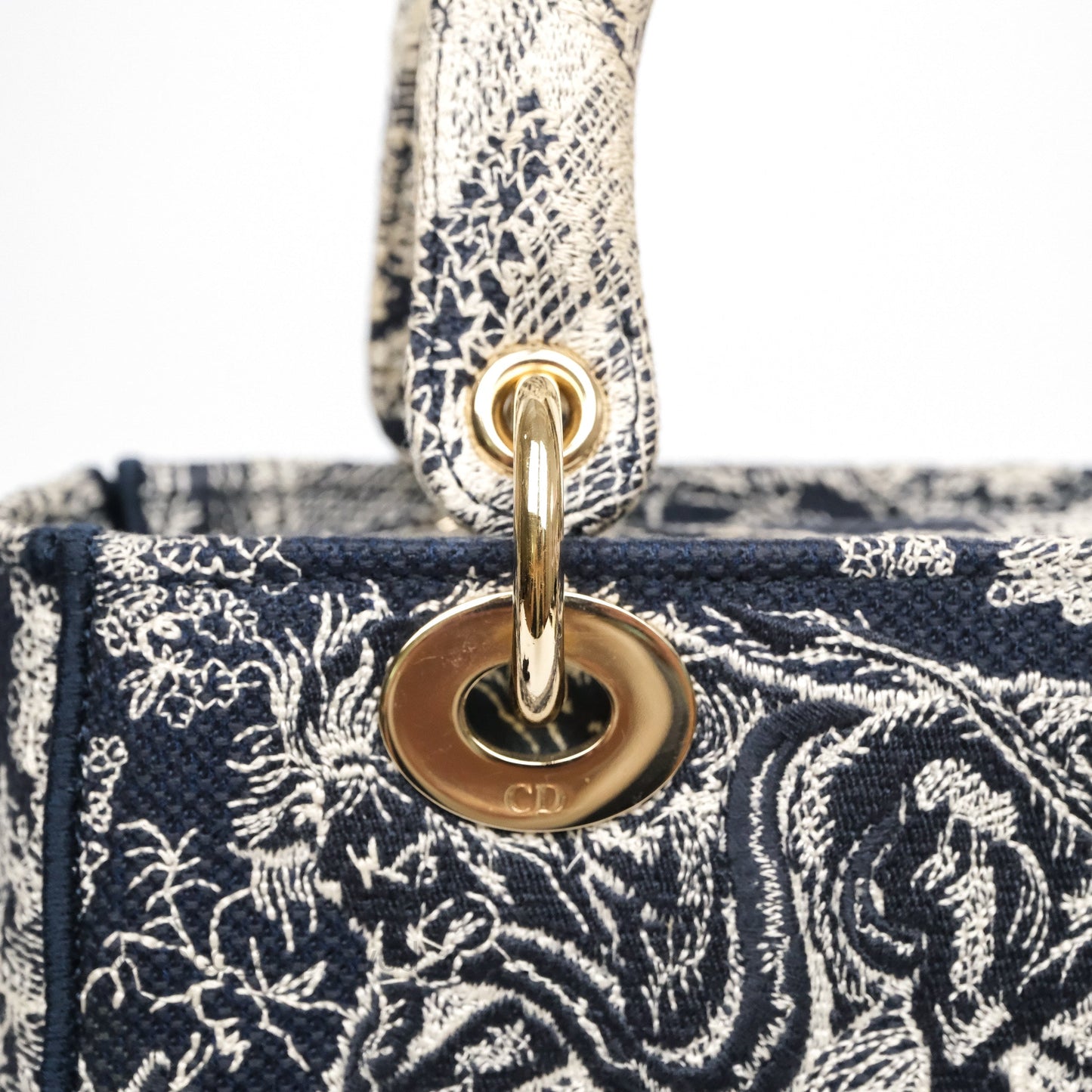 Christian Dior Medium Lady D-Lite Bag Blue Toile de Jouy Reverse Embroidery