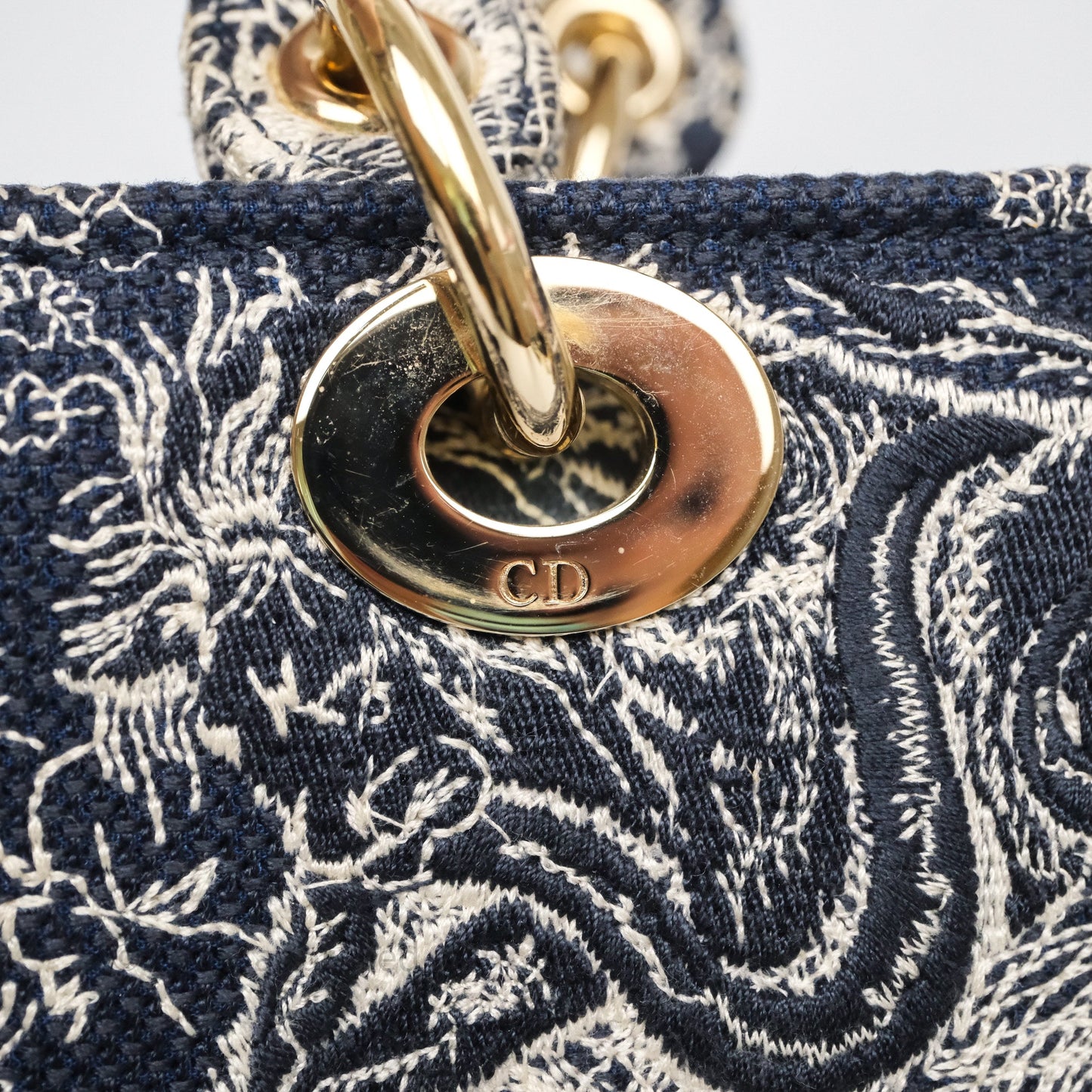 Christian Dior Medium Lady D-Lite Bag Blue Toile de Jouy Reverse Embroidery
