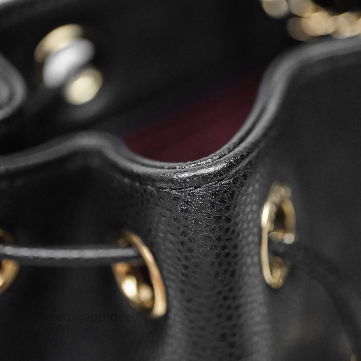 Chanel Caviar Quilted CC Pocket Bucket Bag Black Gold Hardware