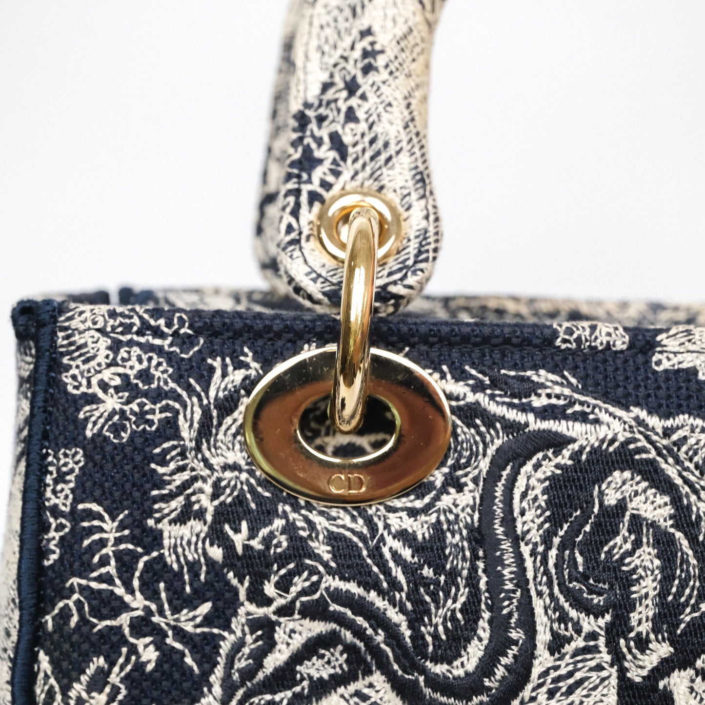 Christian Dior Medium Lady D-Lite Bag Blue Toile de Jouy Reverse Embroidery