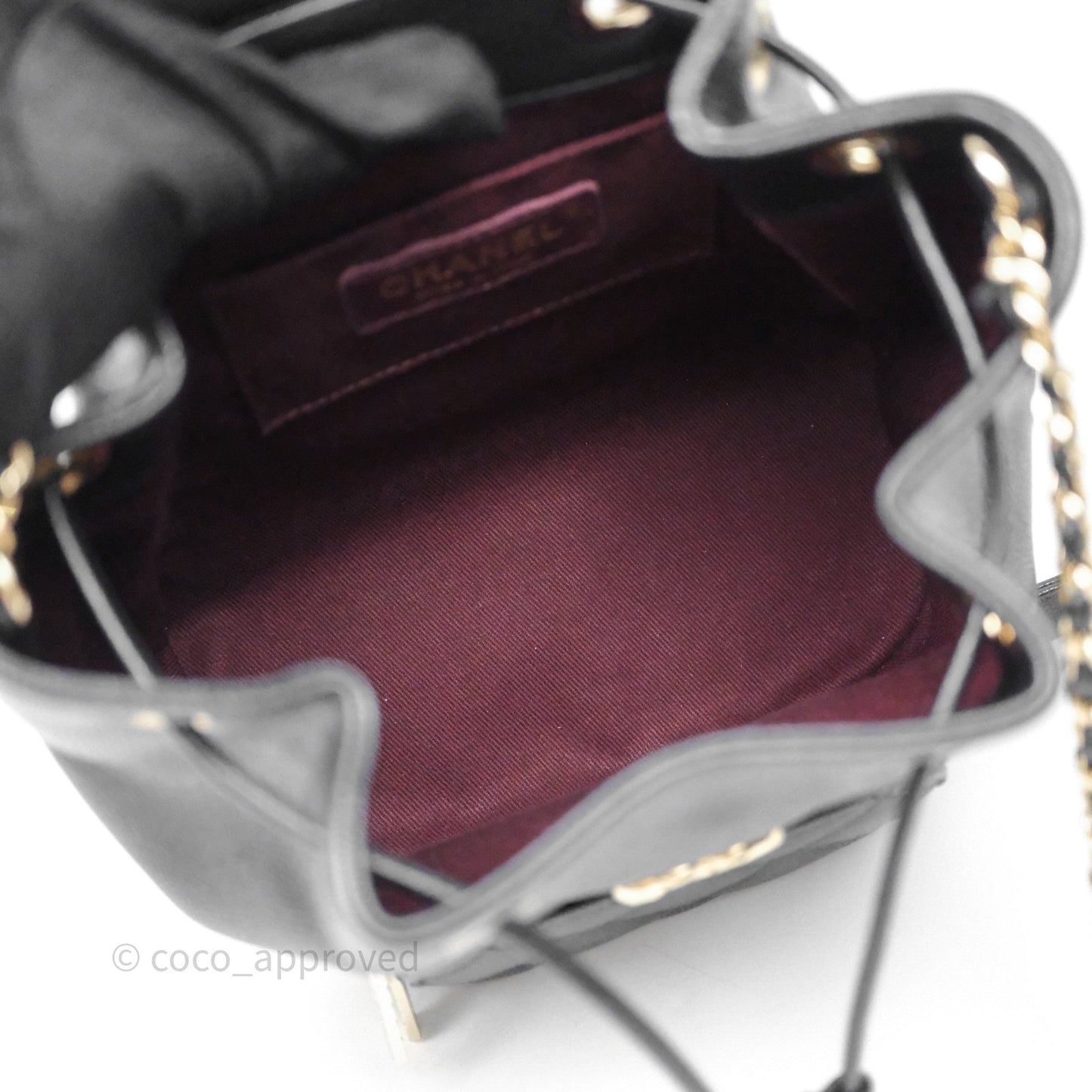 Chanel Caviar Quilted CC Pocket Bucket Bag Black Gold Hardware