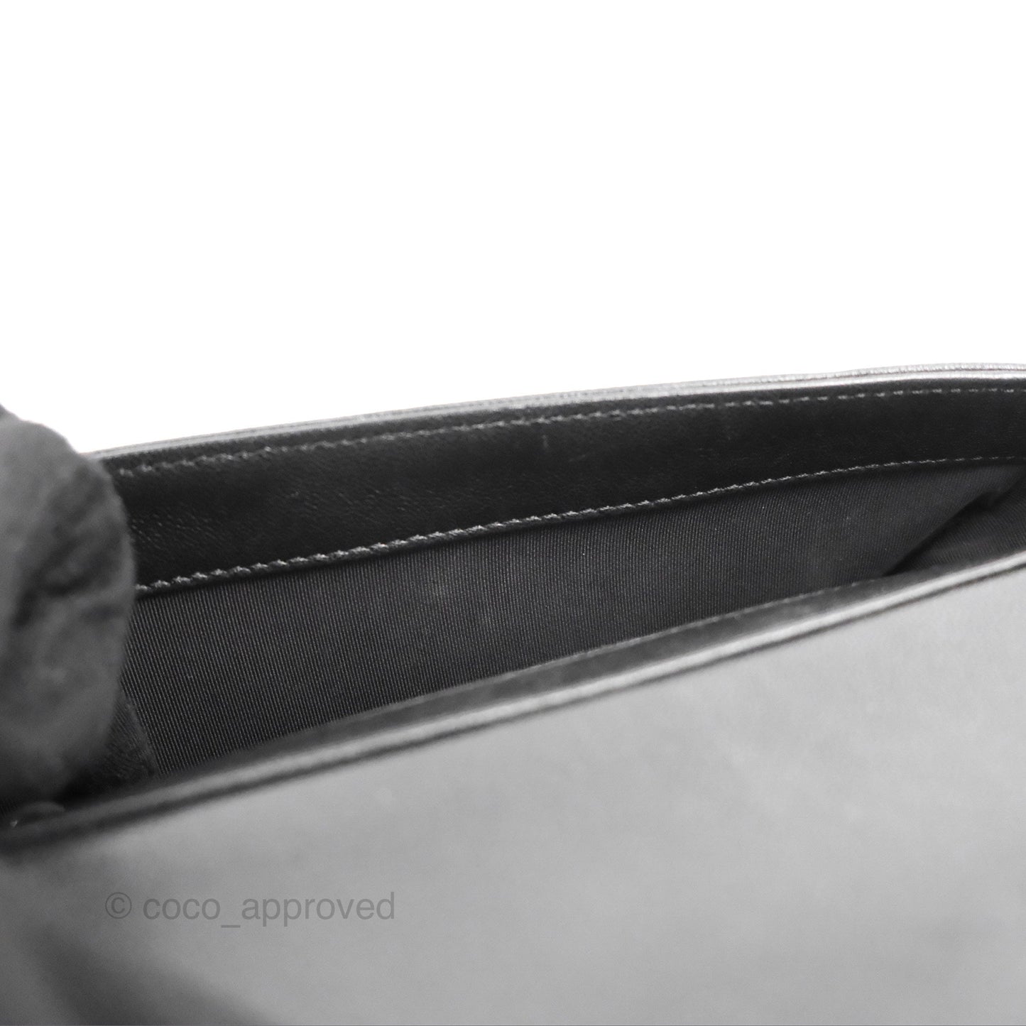 Chanel Mademoiselle Vintage Flap Bag Black Sheepskin Silver Hardware
