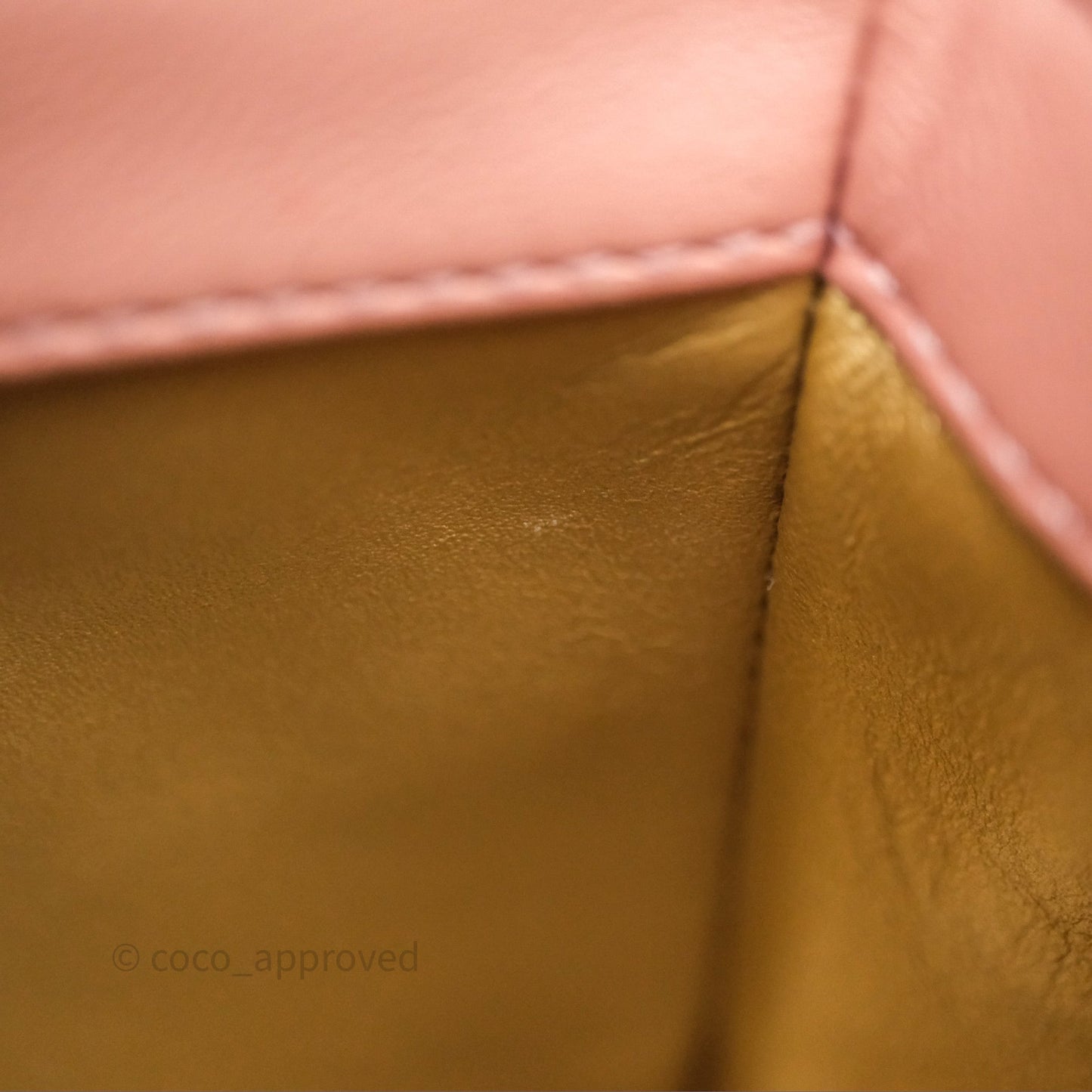 Chanel Pearl Crush Mini Square Quilted Pink Lambskin Aged Gold Hardware