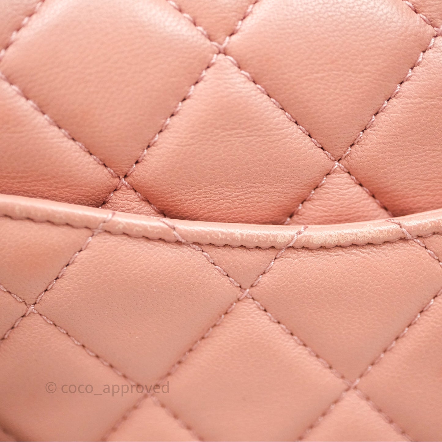 Chanel Pearl Crush Mini Square Quilted Pink Lambskin Aged Gold Hardware