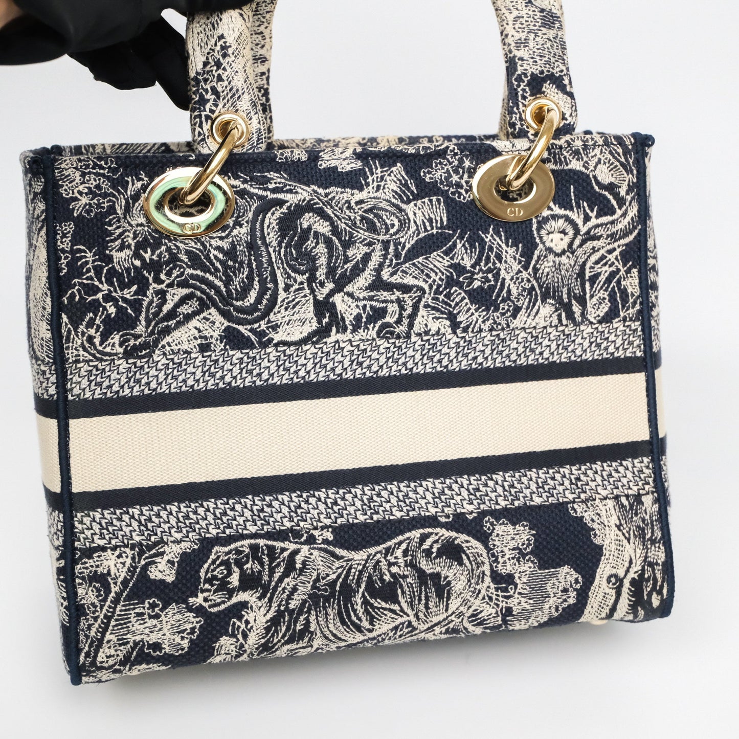 Christian Dior Medium Lady D-Lite Bag Blue Toile de Jouy Reverse Embroidery
