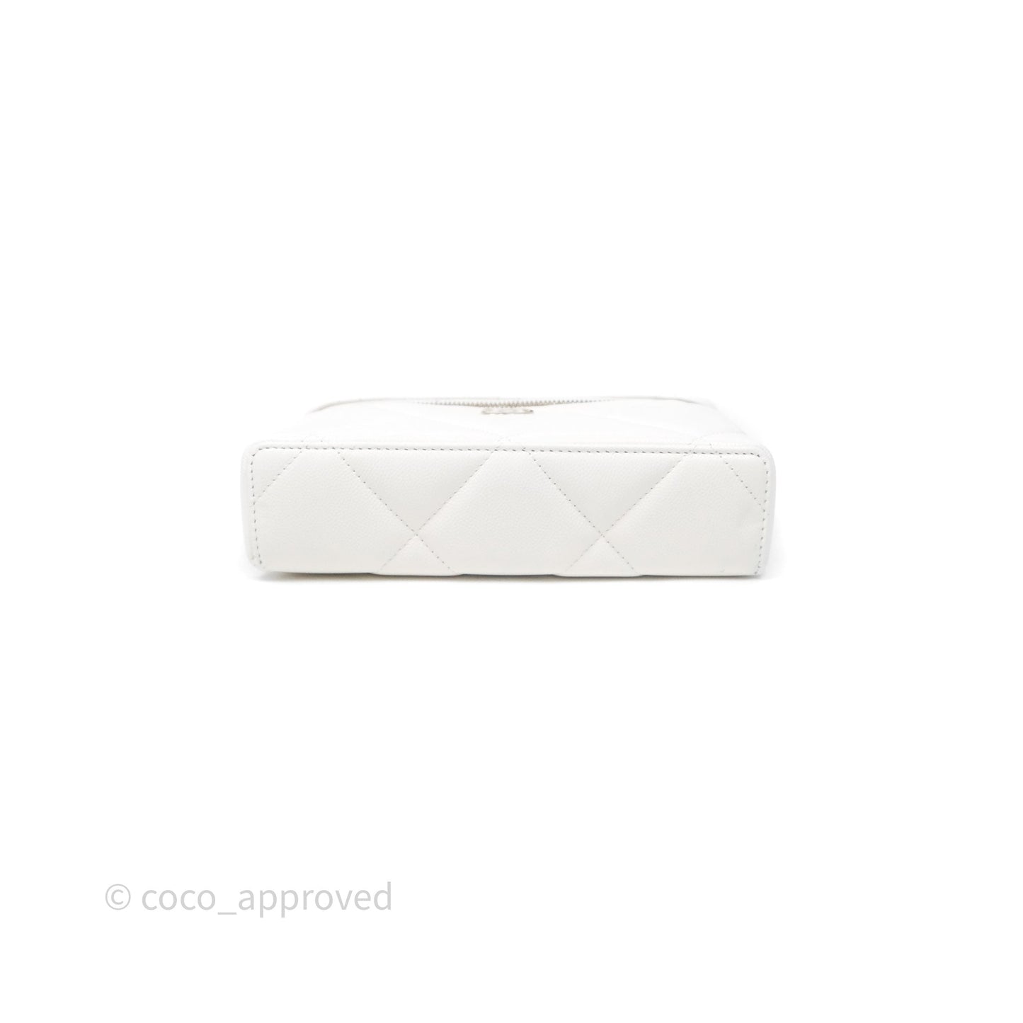 Chanel Top Handle Long Vanity with Chain White Caviar Gold Hardware