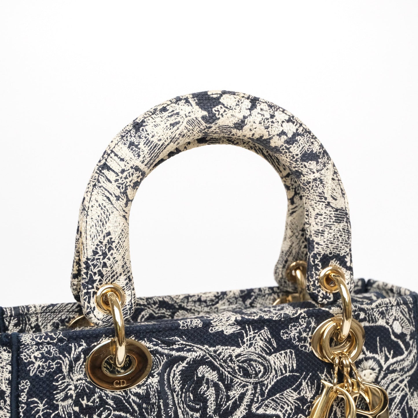 Christian Dior Medium Lady D-Lite Bag Blue Toile de Jouy Reverse Embroidery