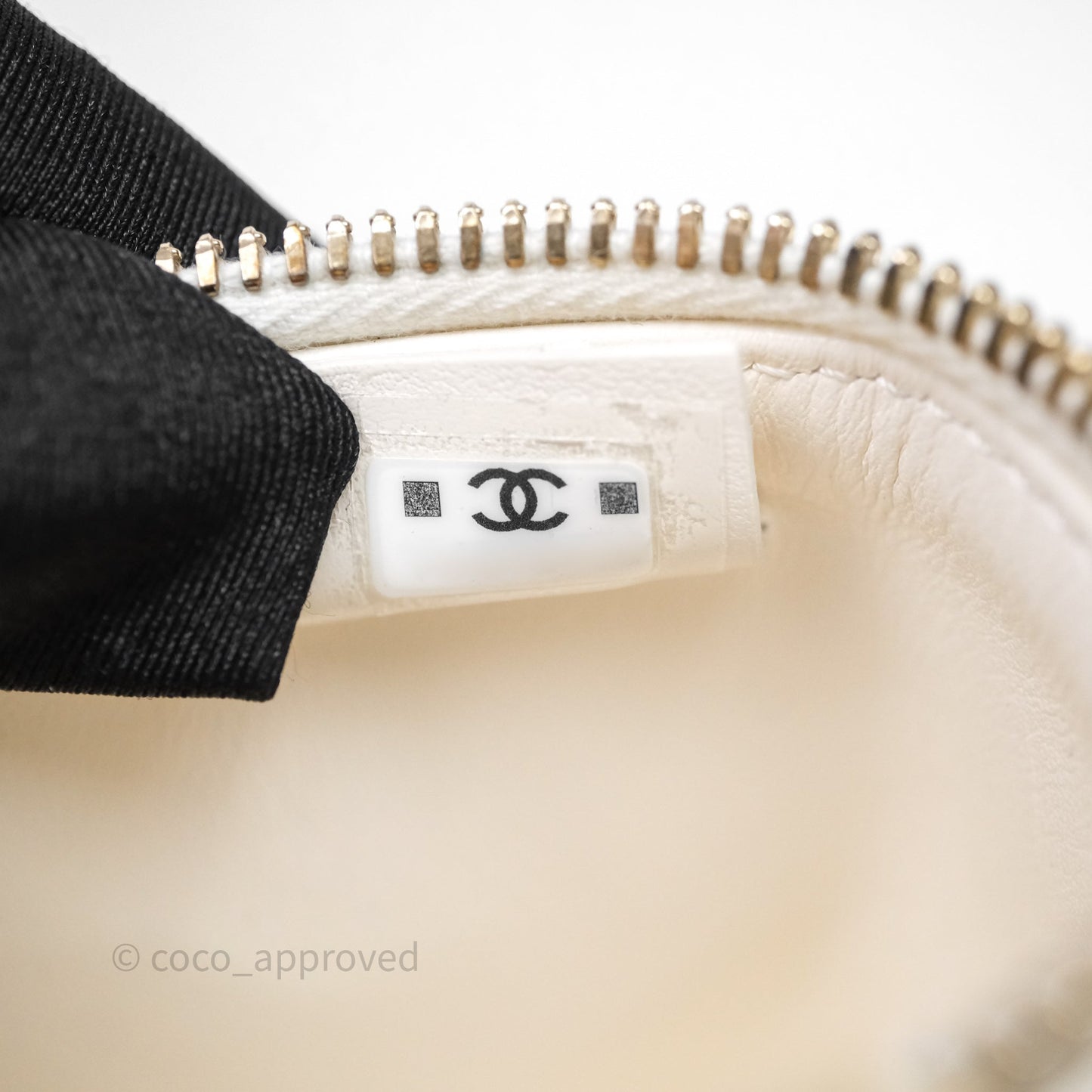 Chanel Top Handle Long Vanity with Chain White Caviar Gold Hardware