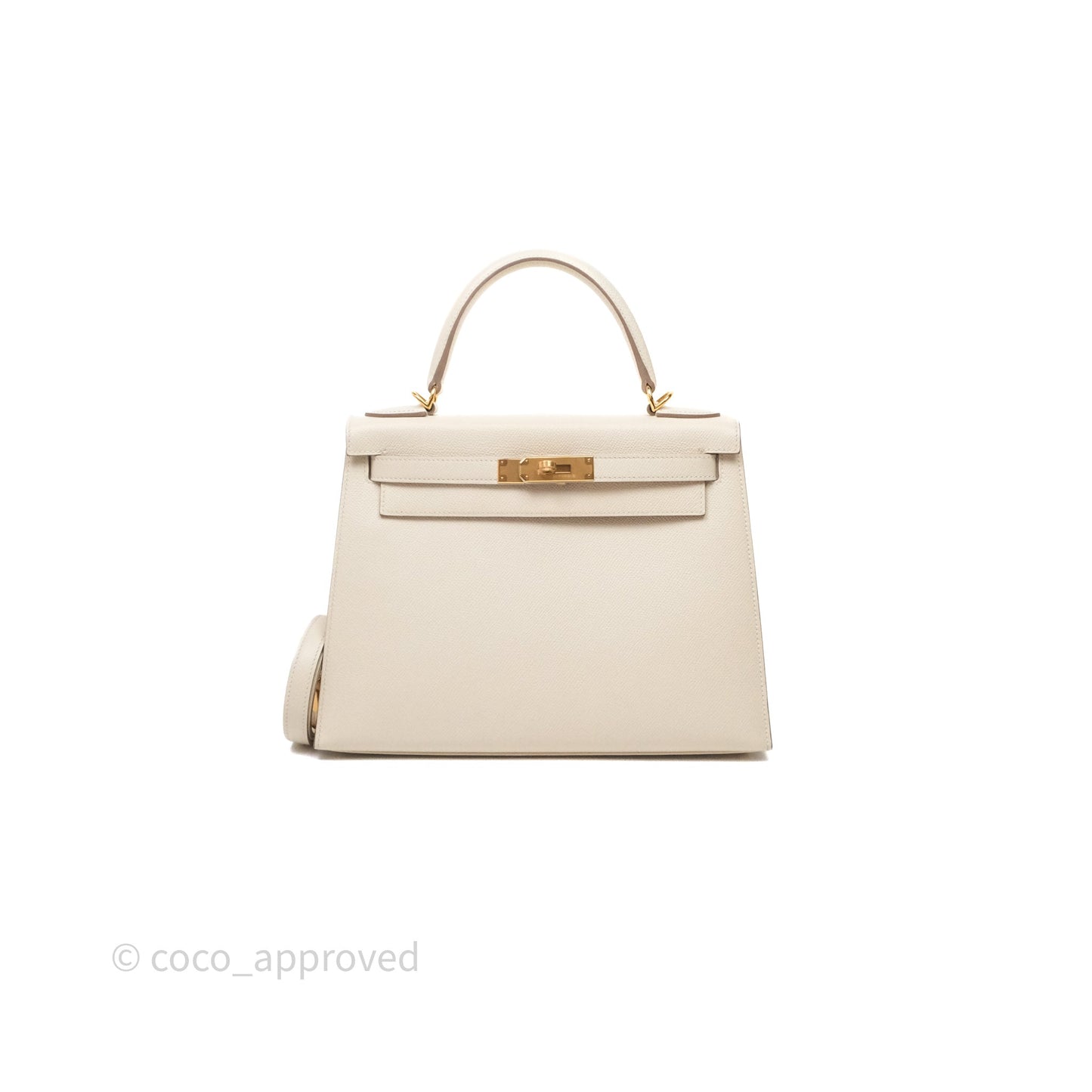 Hermes Kelly 28 Sellier Craie 10 Epsom Gold Hardware