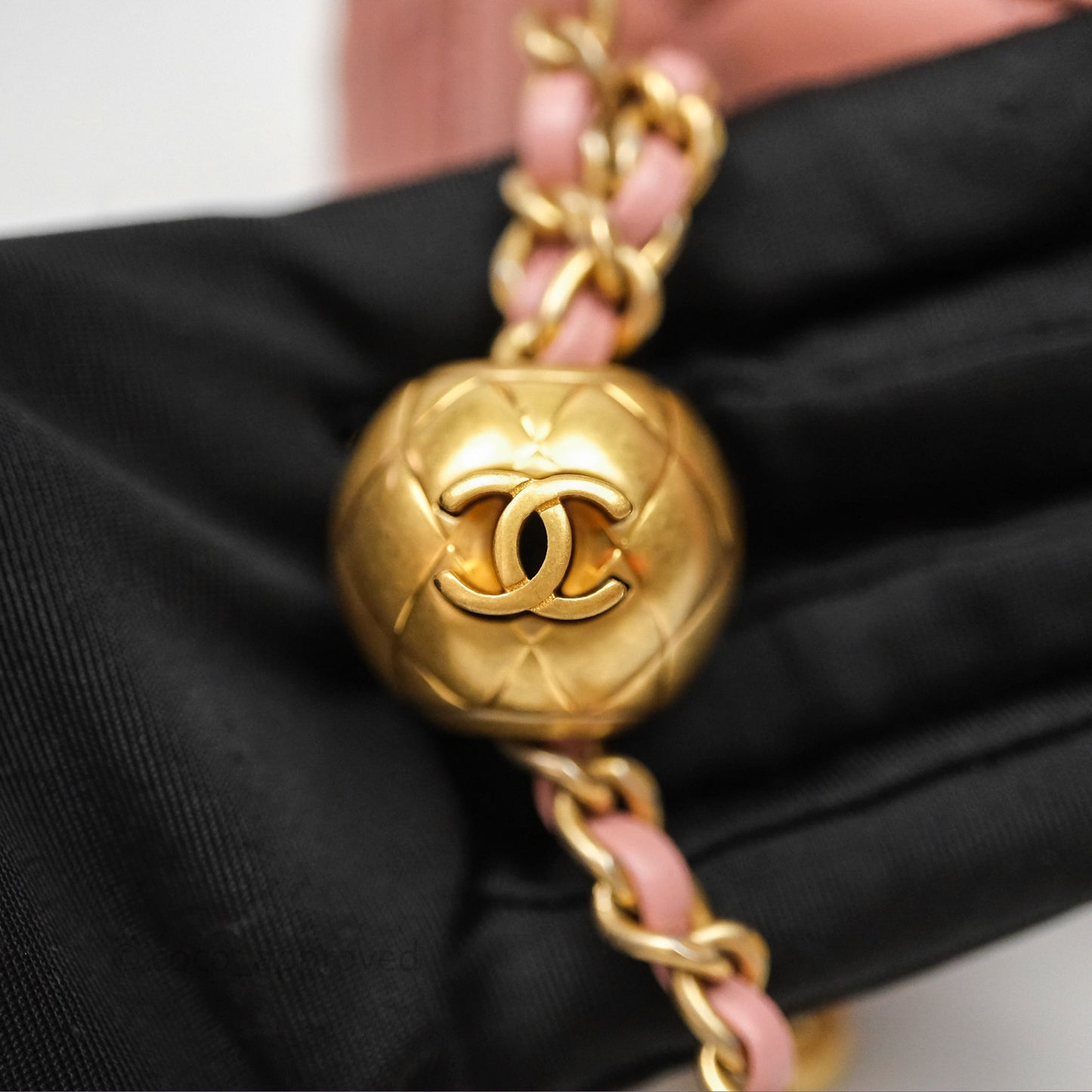 Chanel Pearl Crush Mini Square Quilted Pink Lambskin Aged Gold Hardware