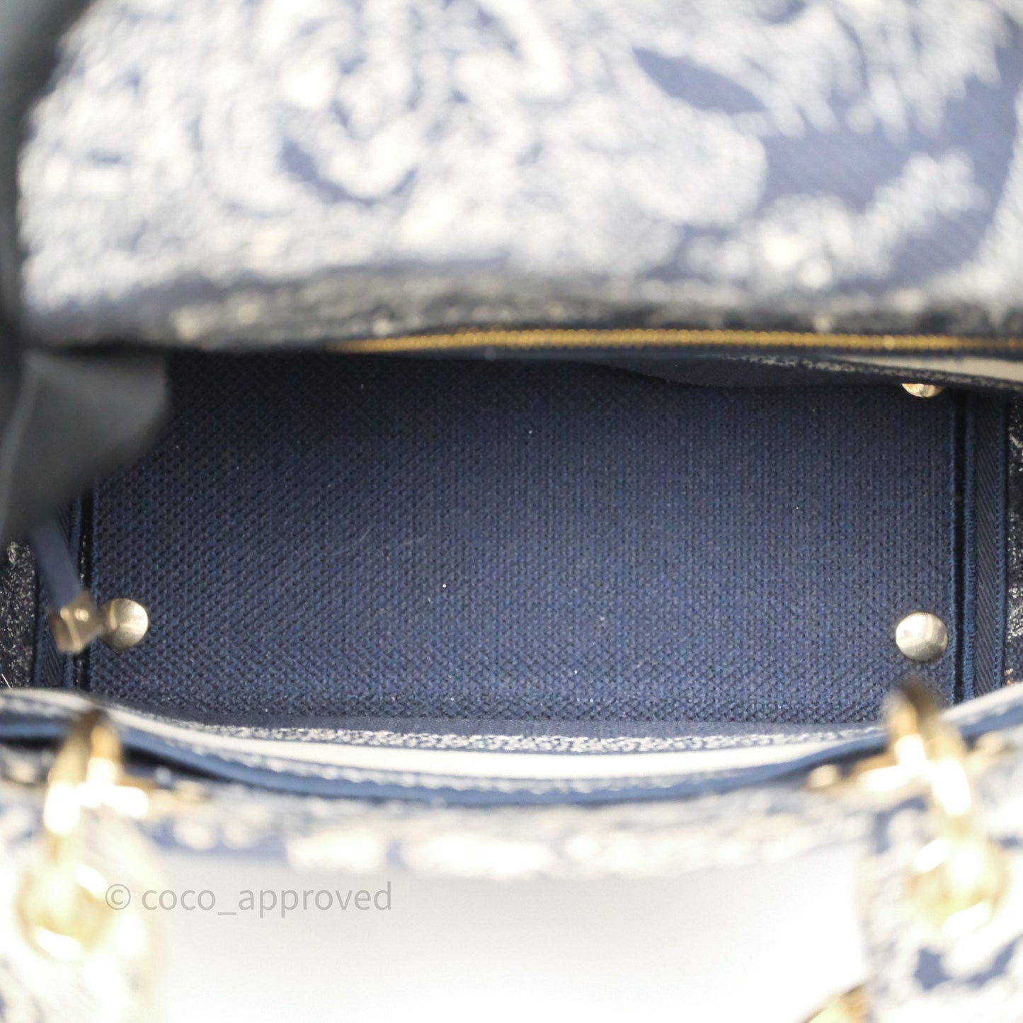 Christian Dior Medium Lady D-Lite Bag Blue Toile de Jouy Reverse Embroidery