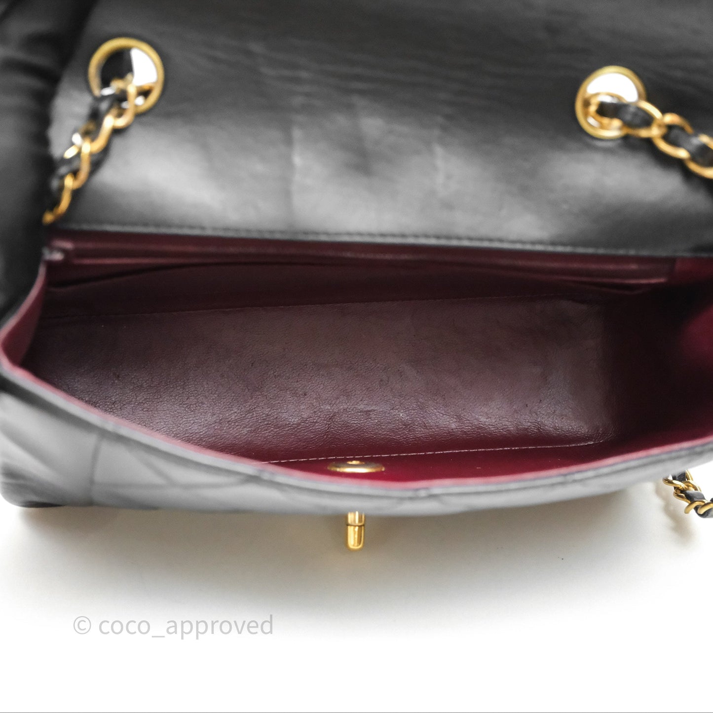 Chanel Vintage Small Diana Bag Quilted Black Lambskin 24K Gold Hardware