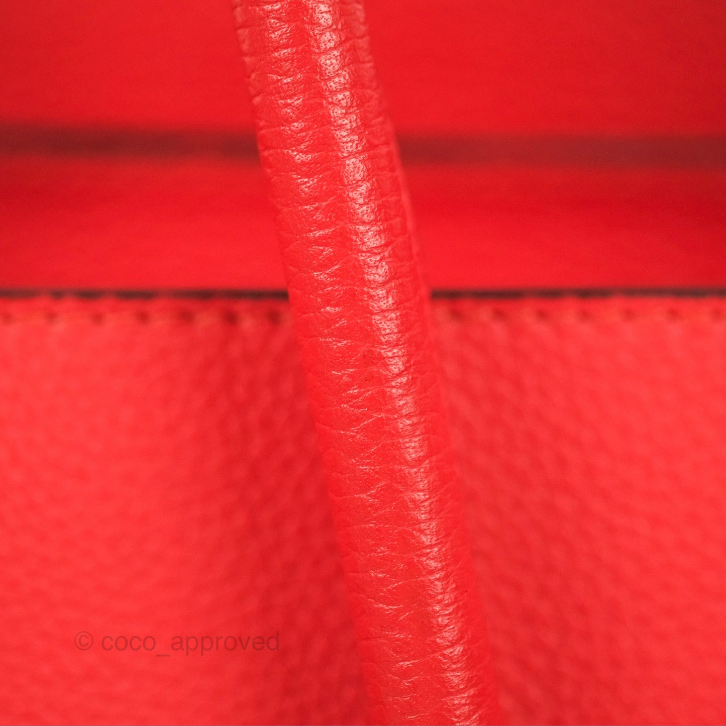 Celine Micro Luggage Handbag Poppy Red Grained Calfskin