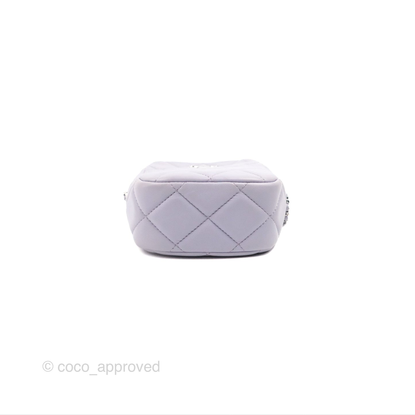 Chanel Quilted Vertical My Perfect Camera Case Lilac Lambskin Silver Hardware