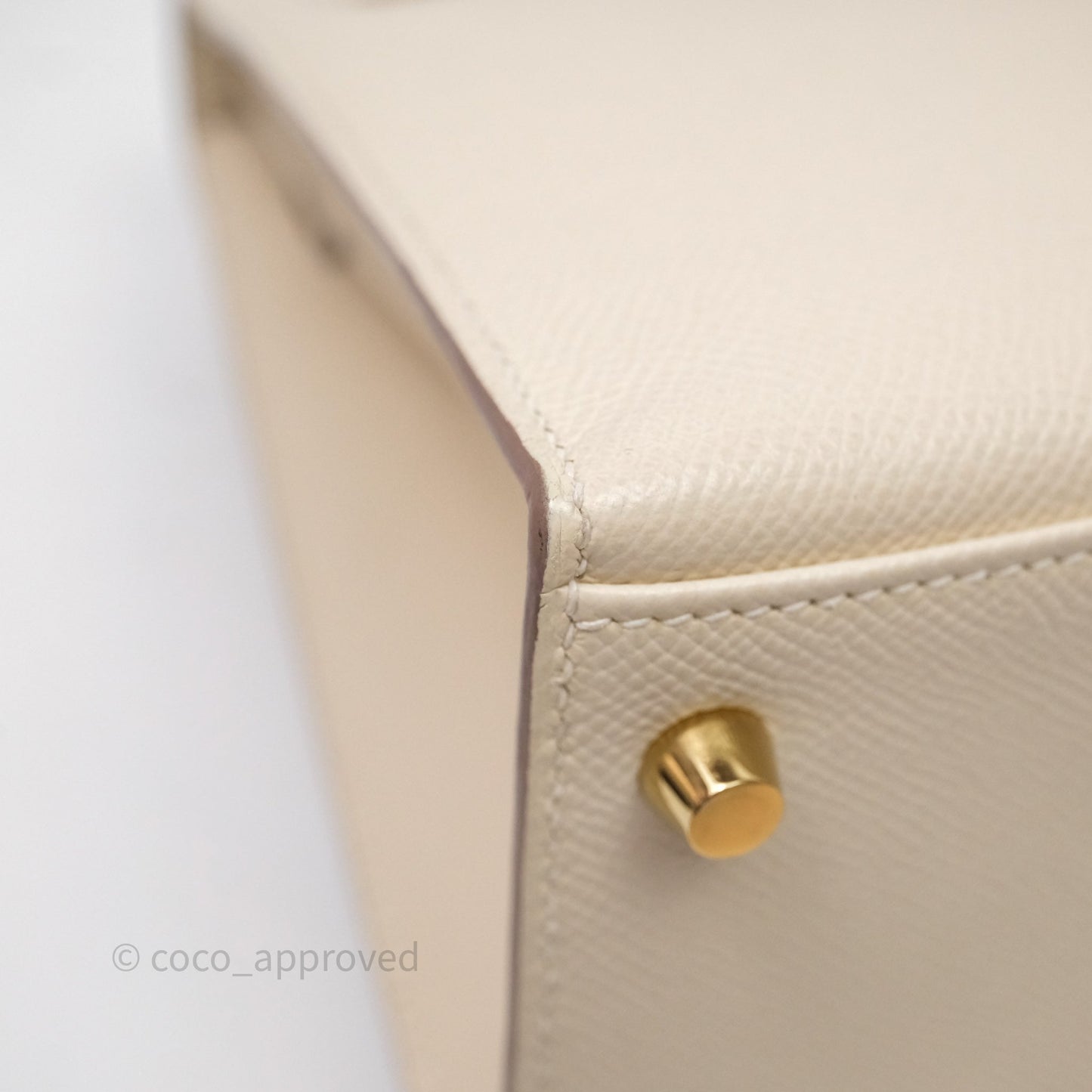 Hermes Kelly 28 Sellier Craie 10 Epsom Gold Hardware