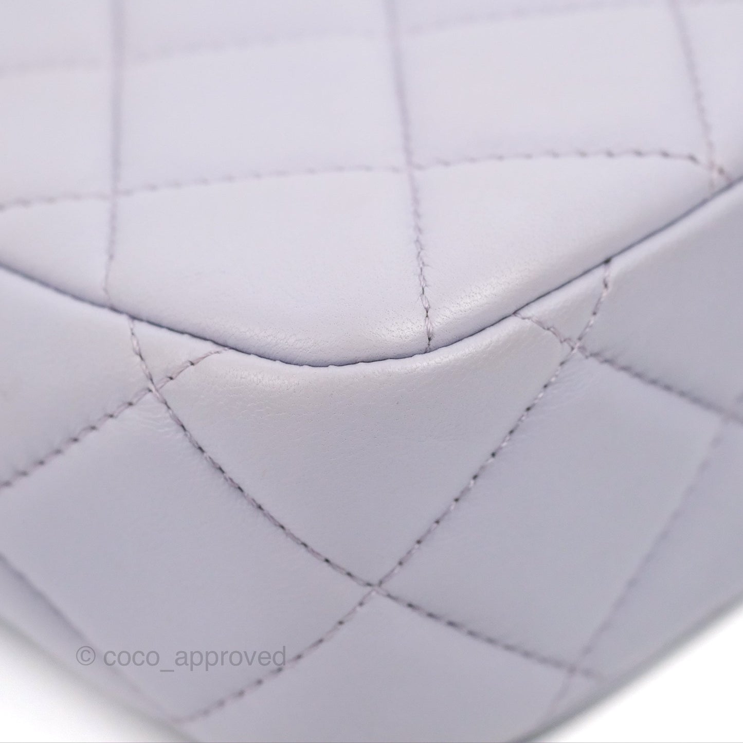 Chanel Quilted Vertical My Perfect Camera Case Lilac Lambskin Silver Hardware