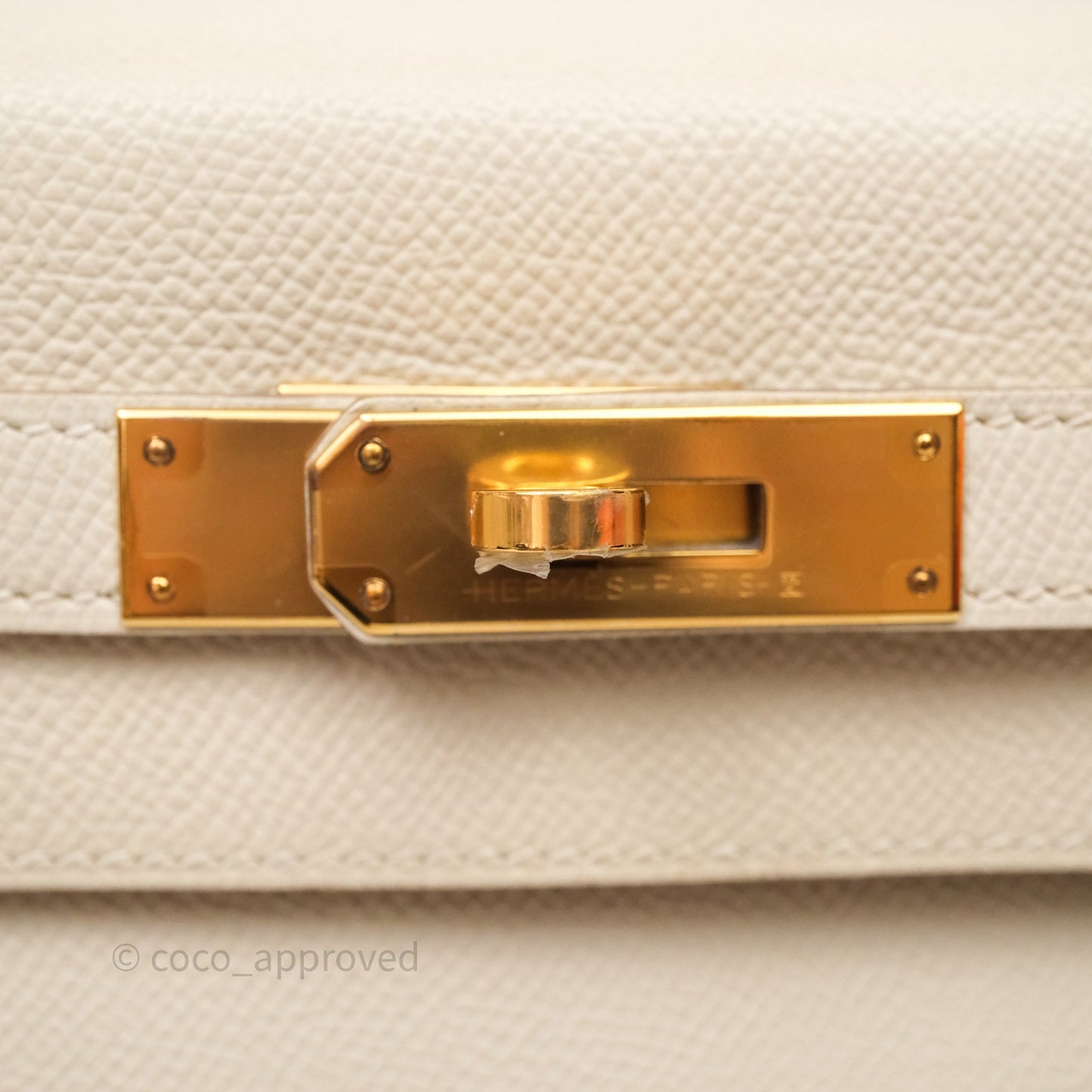 Hermes Kelly 28 Sellier Craie 10 Epsom Gold Hardware