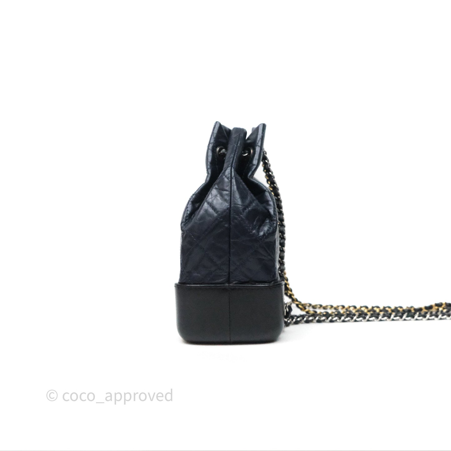 Chanel Small Gabrielle Backpack Navy Black Aged Calfskin