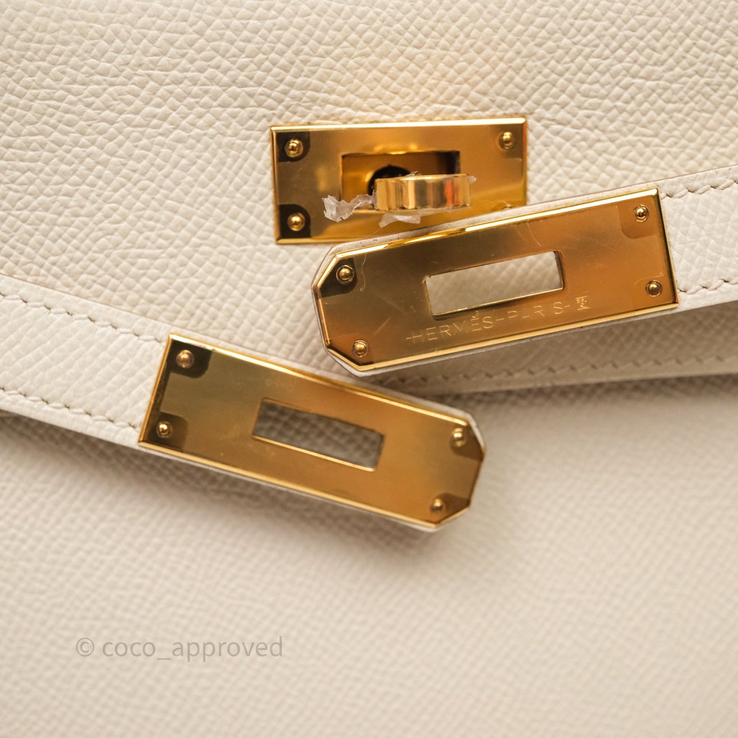 Hermes Kelly 28 Sellier Craie 10 Epsom Gold Hardware